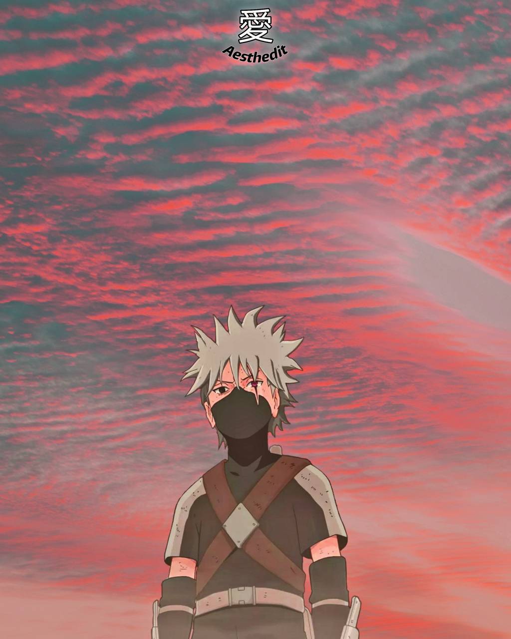Naruto Kakashi Hatake & Pink Moon Wallpaper - Kakashi Wallpaper