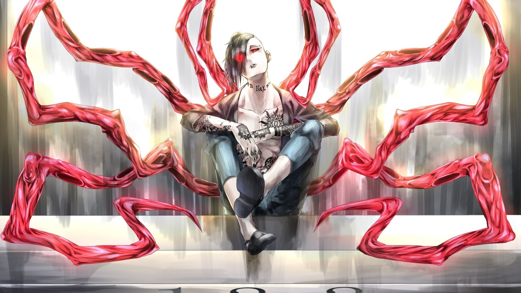 Download 2048x1152 wallpaper tatto, anime, uta, tokyo ghoul, dual wide, widescreen, 2048x1152 HD image, background, 16243