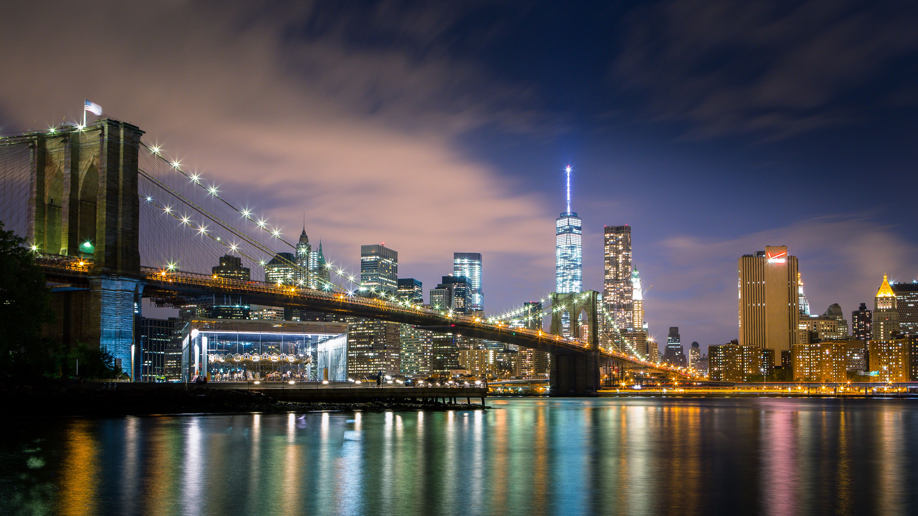 Manhattan Brooklyn Bridge 4K HD New York Wallpaper