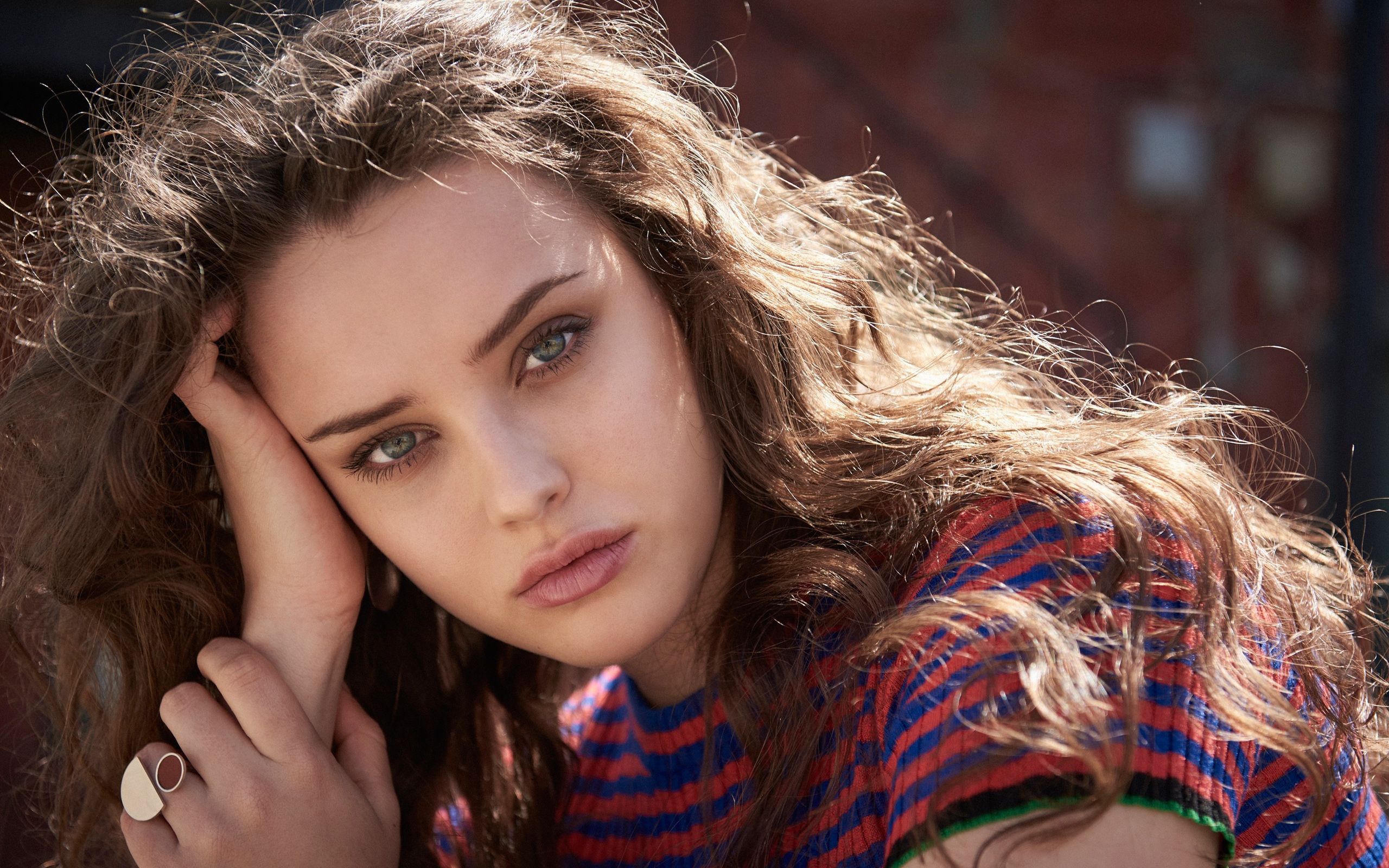 Wallpaper Blue Eyes, Close Up, Actress, Katherine Langford