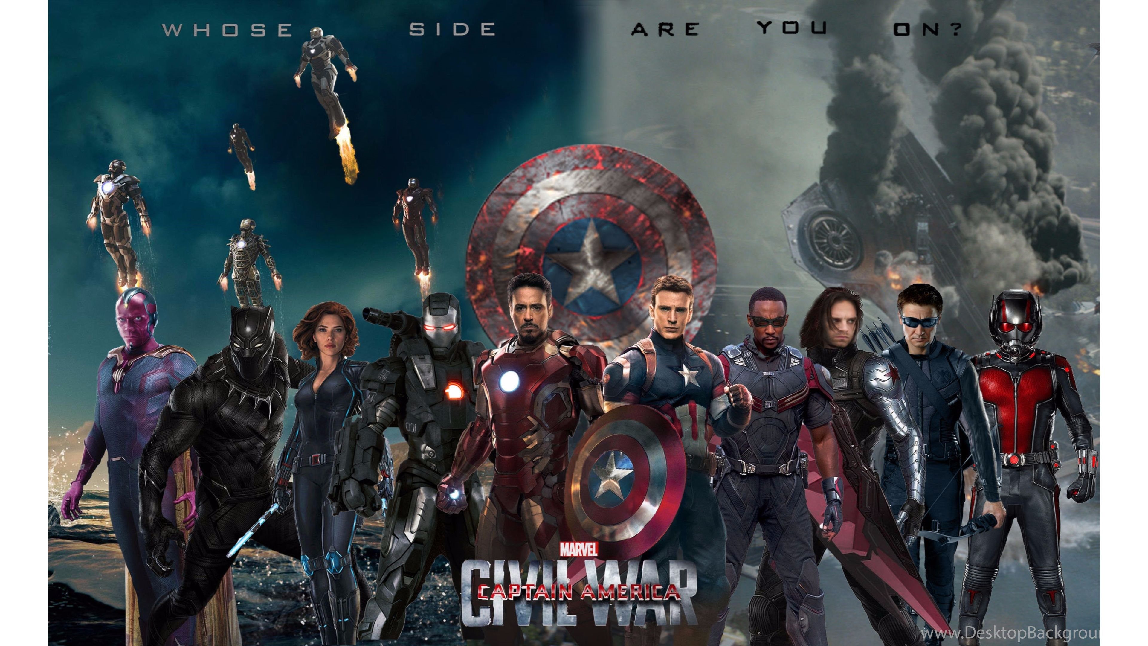 Captain America Civil War 4K Wallpaper Desktop Background