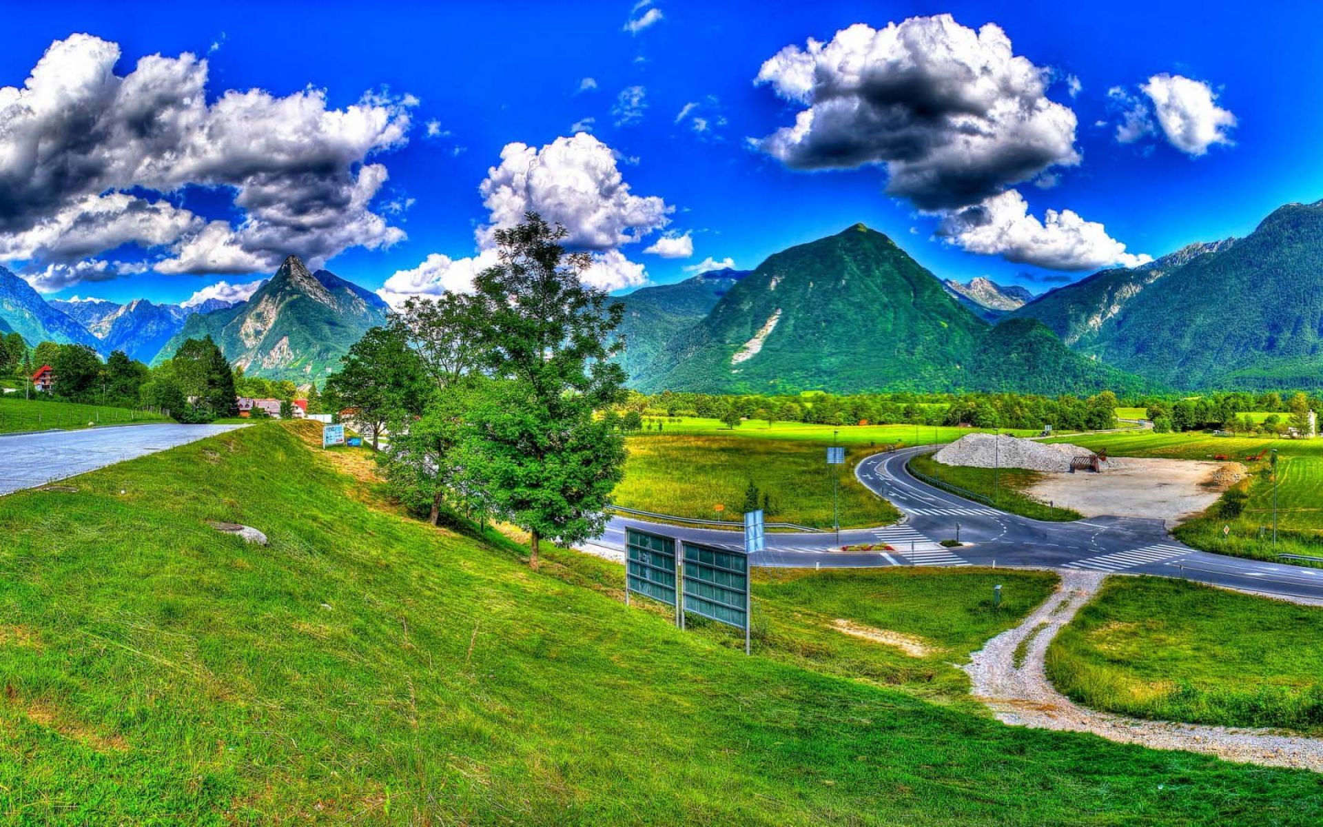 The Complex Village Road. HD Nature Wallpaper for Mobile and Desktop