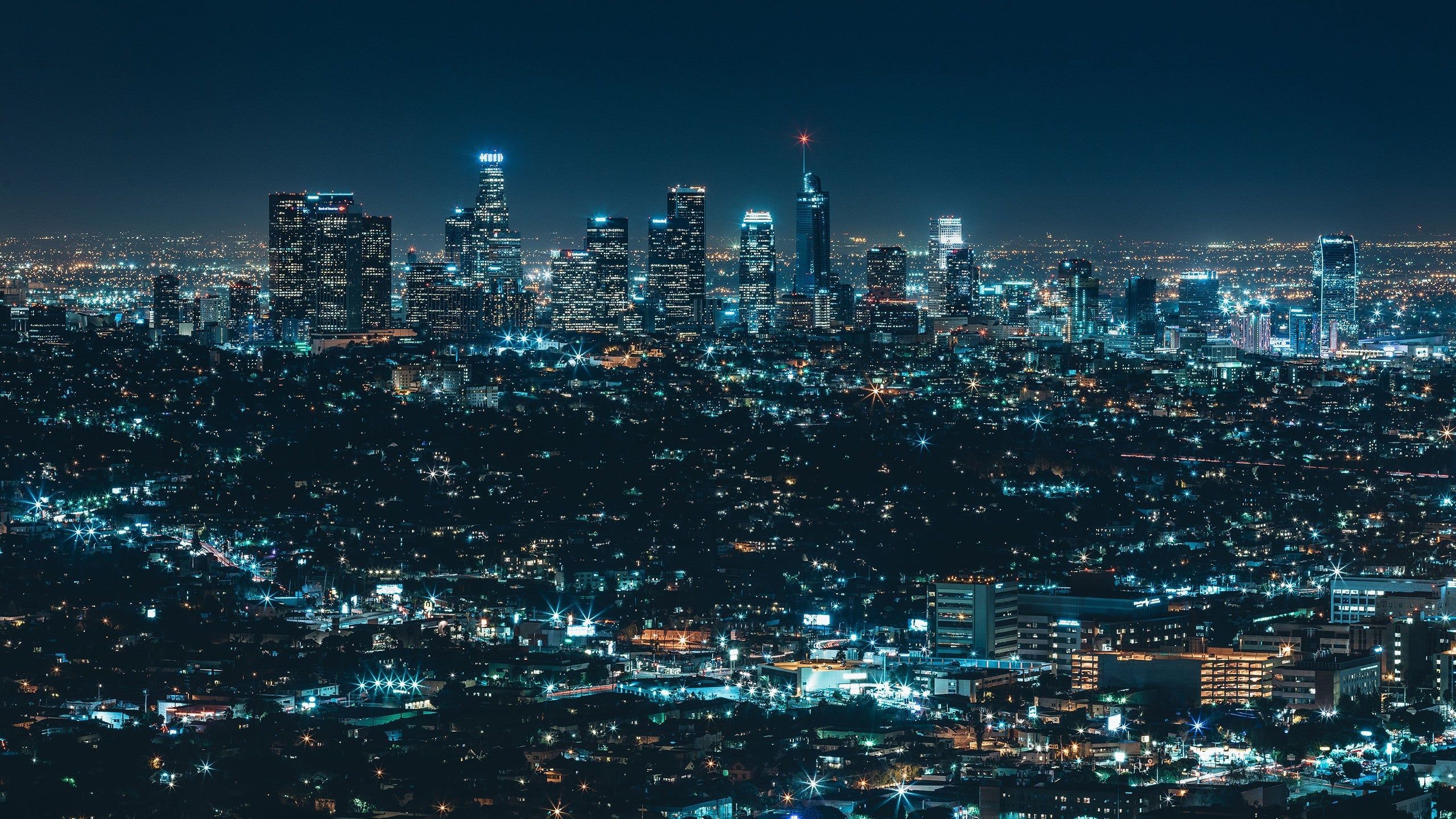 Los Angeles Nightscape HD wallpaper. Manzara, Günbatımları, Resim