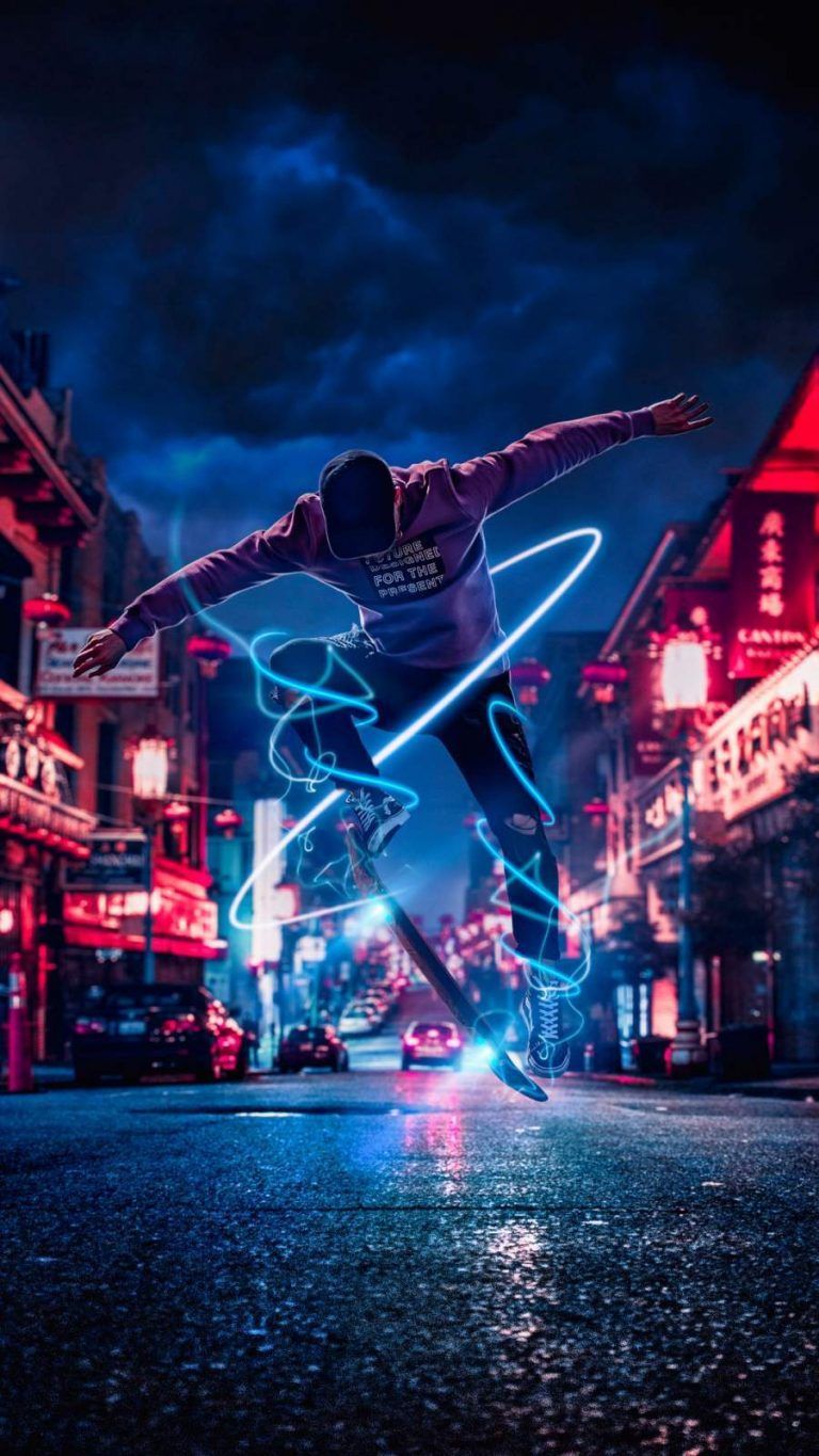 Skateboard Guy Art iPhone Wallpaper Wallpaper, iPhone Wallpaper. Skateboard wallpaper, Neon wallpaper, Skate photo