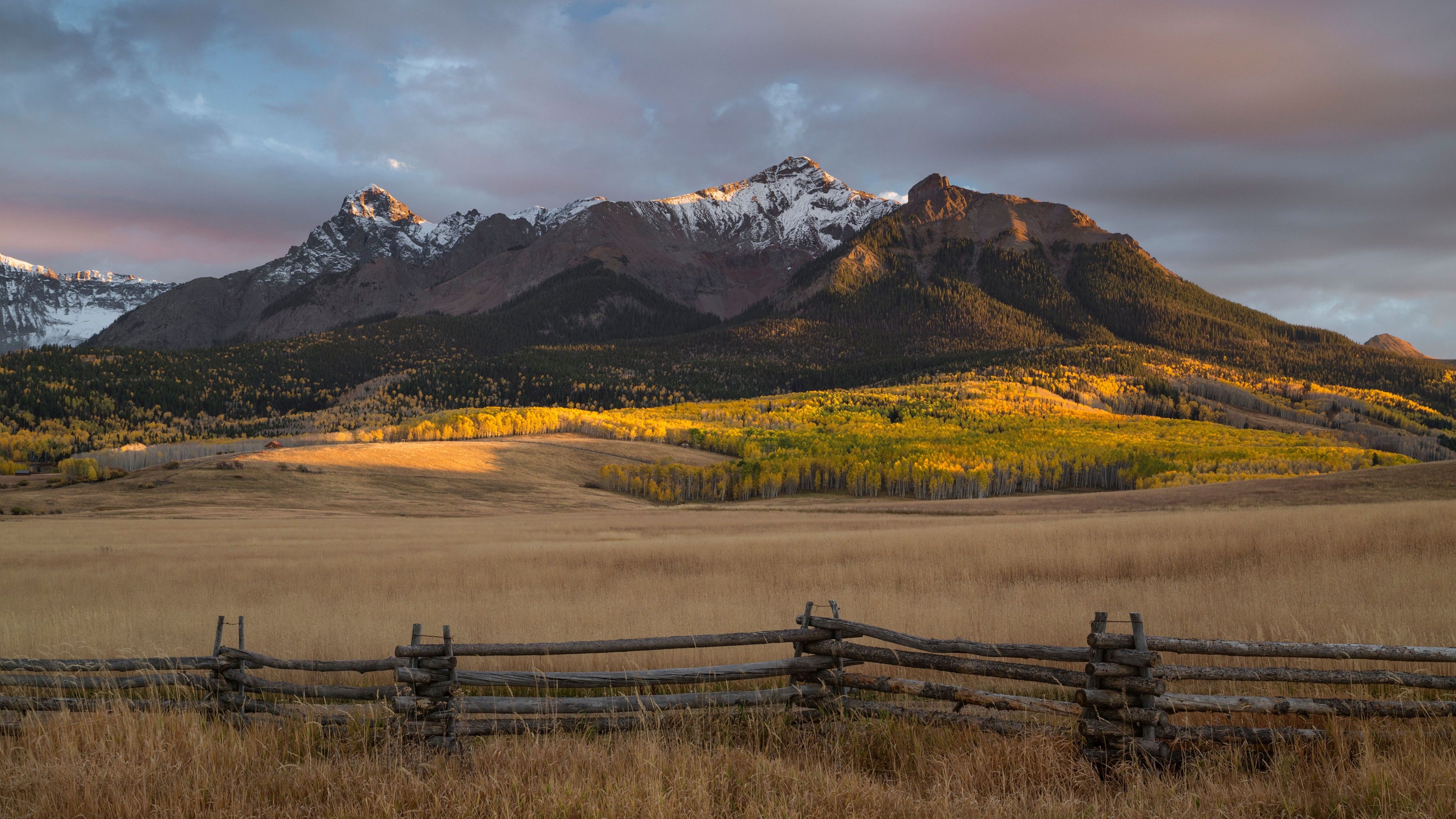 Wallpaper field, mountains, USA, Colorado, 4k, Nature