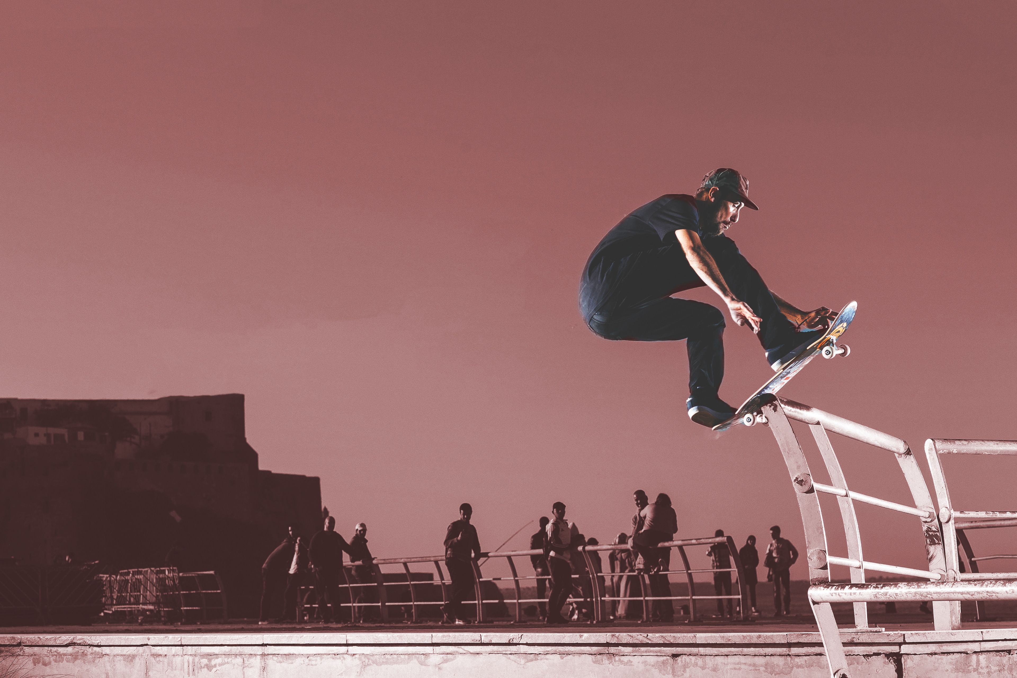 Skateboard Stunting Man 4k Wallpaper, HD