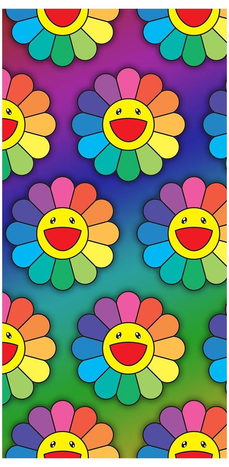 Fondos de pantalla♥️. Flower phone wallpaper, Murakami flower, iPhone wallpaper tumblr aesthetic