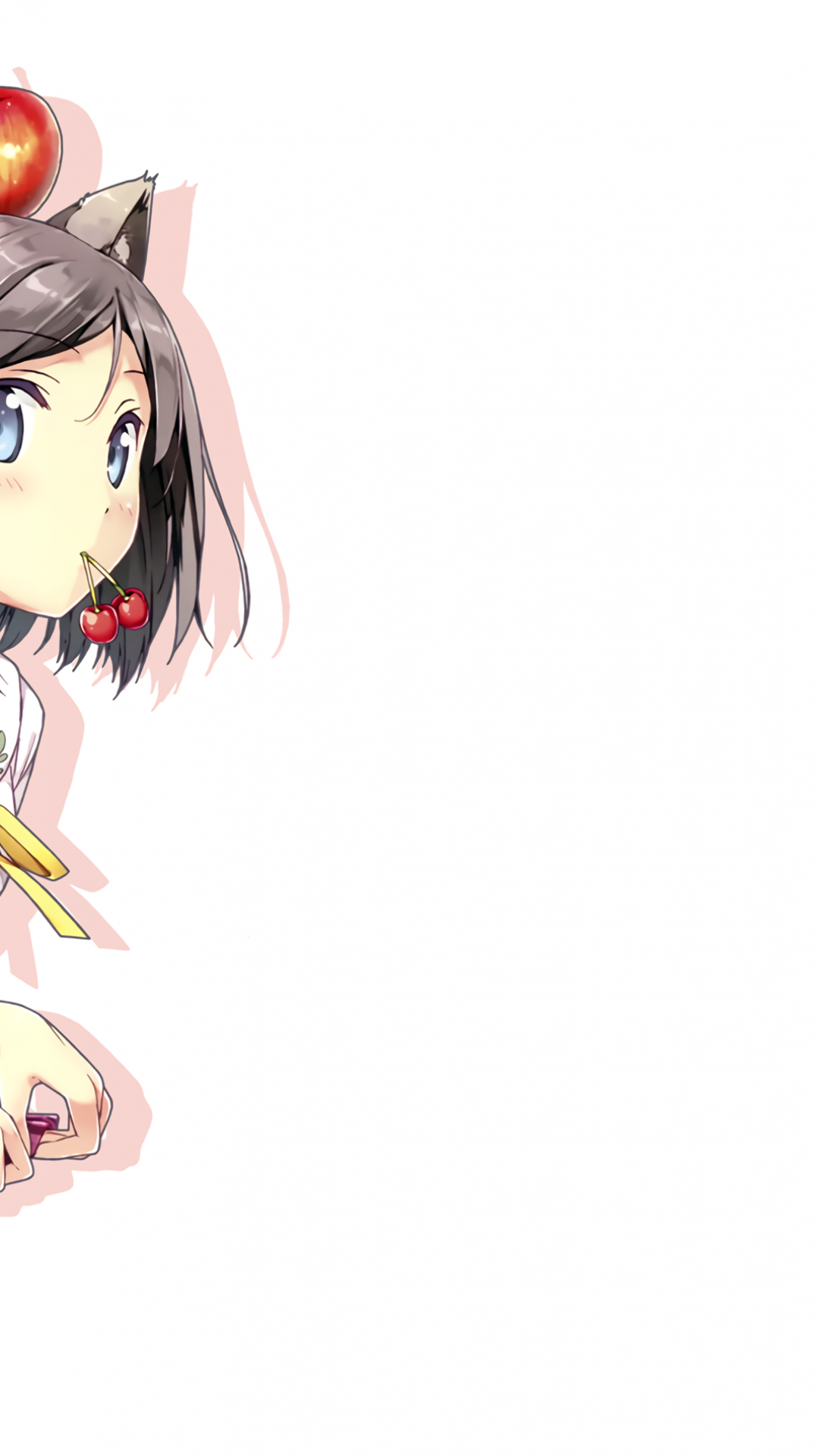 Download 1080x1920 Henneko, Tsutsukakushi Tsukiko, Animal Ears, Tail, Apple, Cherry Wallpaper for iPhone 8, iPhone 7 Plus, iPhone 6+, Sony Xperia Z, HTC One