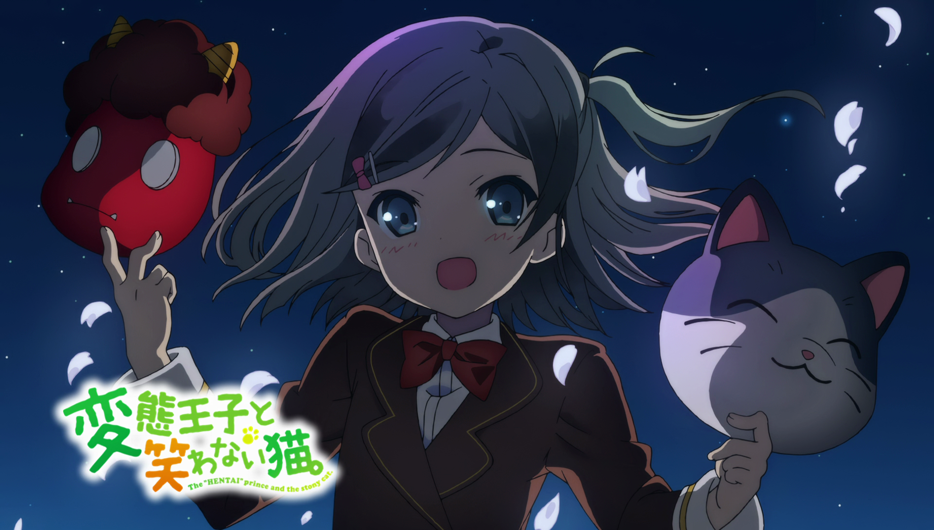 Wallpaper, illustration, anime, cartoon, Hentai Ouji to Warawanai Neko, Tsutsukakushi Tsukiko, screenshot, mangaka 1920x1090