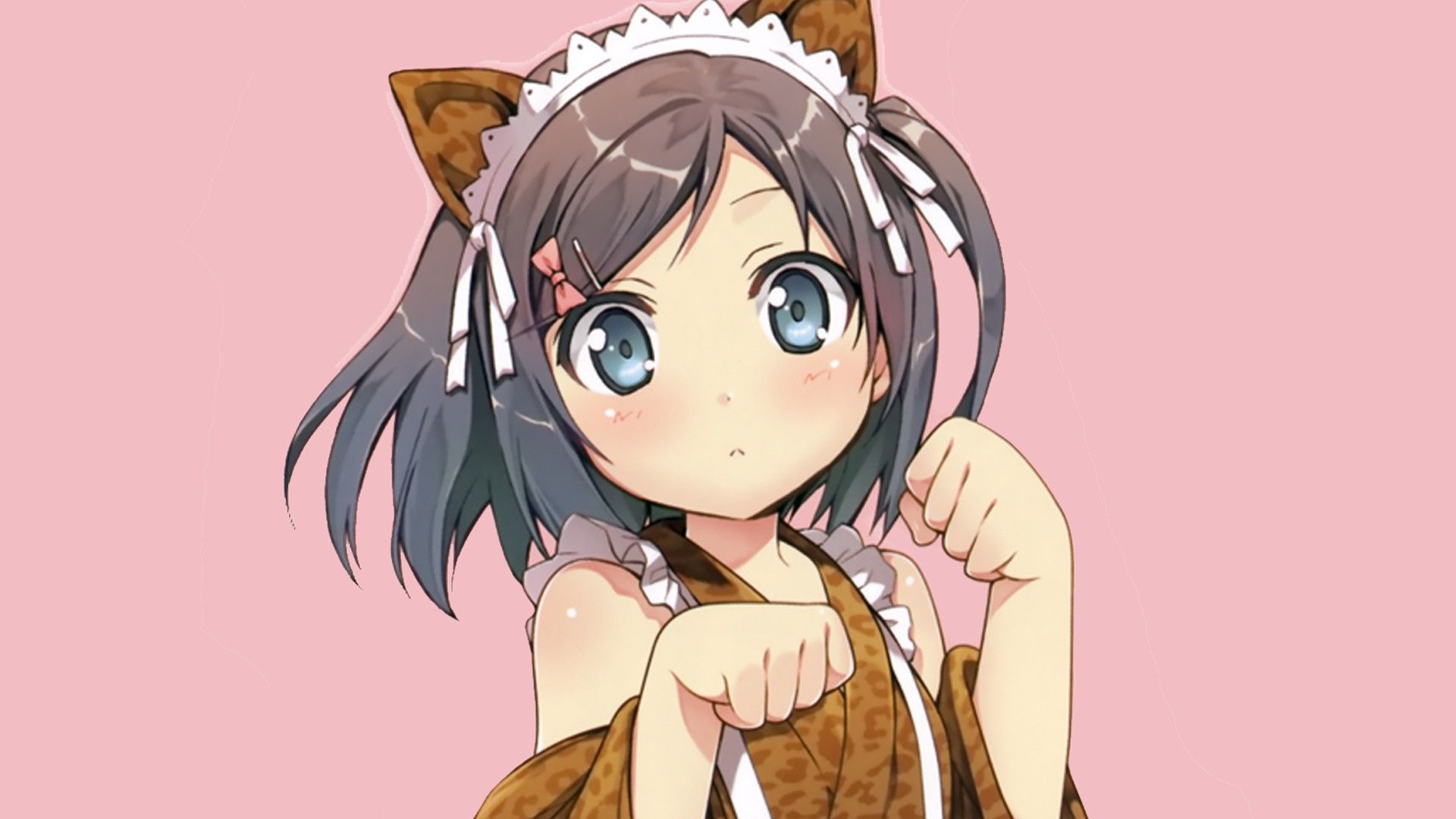 simple background, Hentai Ouji to Warawanai Neko, Tsutsukakushi Tsukiko, pink background, upscaled wallpaper