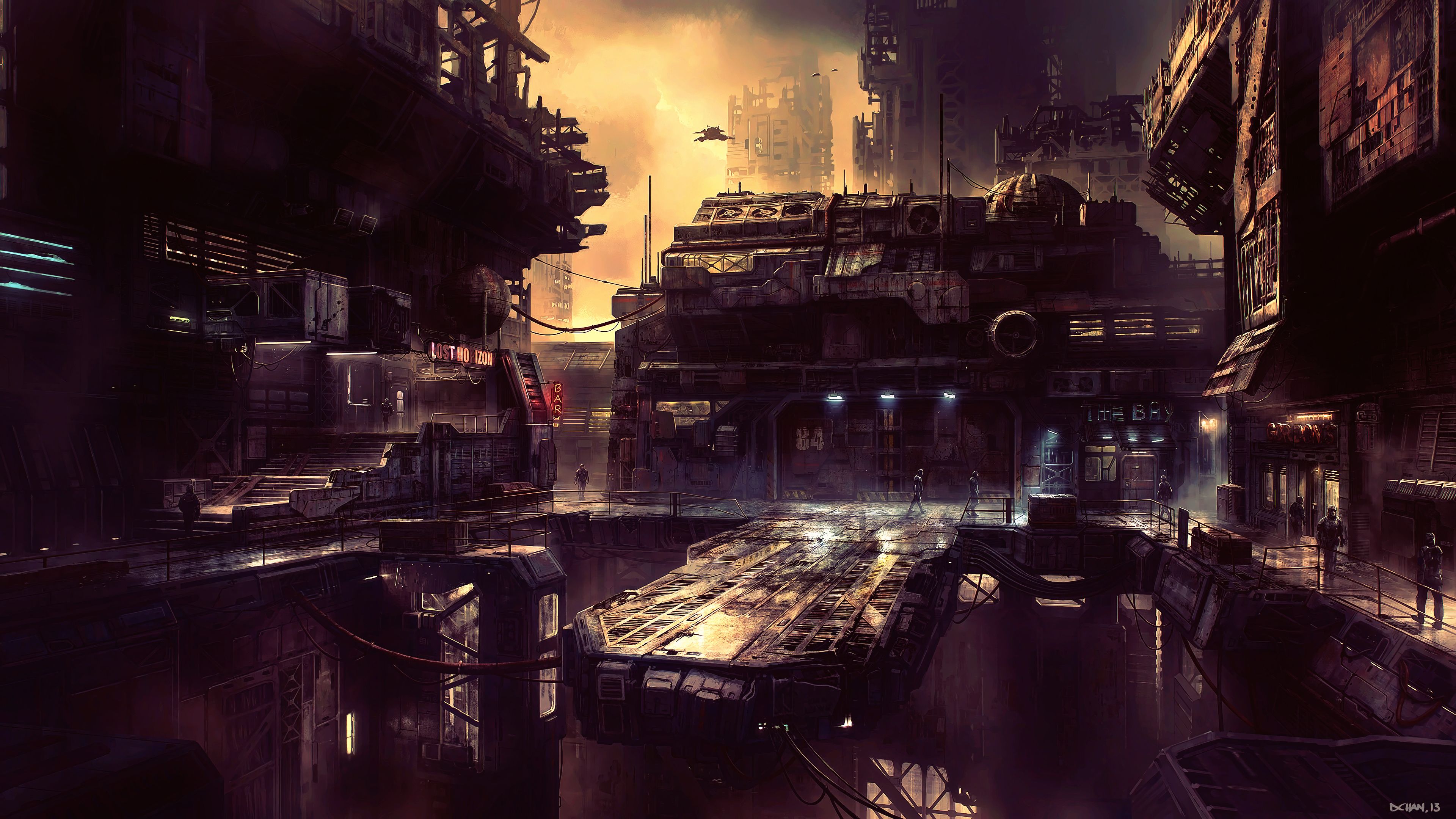 Sci Fi City Wallpaper 4k