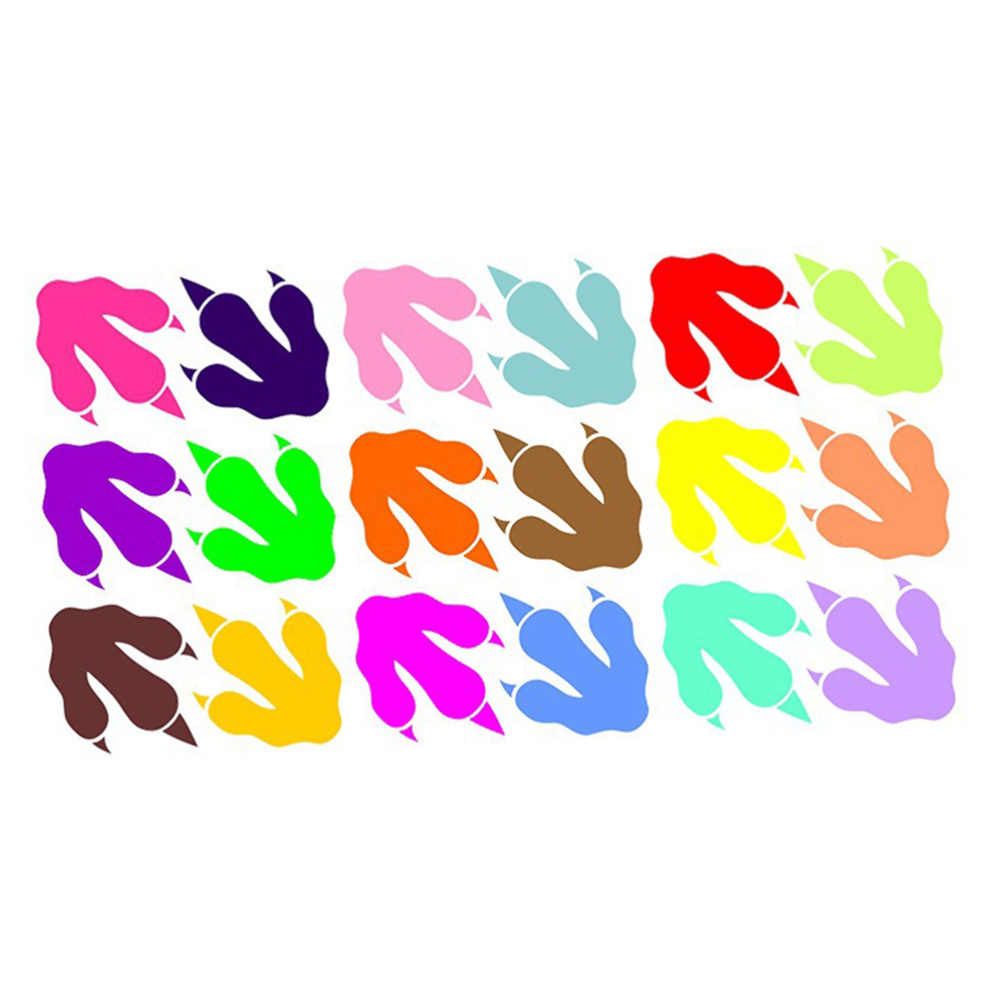 Set Dinosaur Footprint Wall Stickers Cartoon Adhesive Wallpaper Removable Background Wall Decals for Home Decor (Colorful)