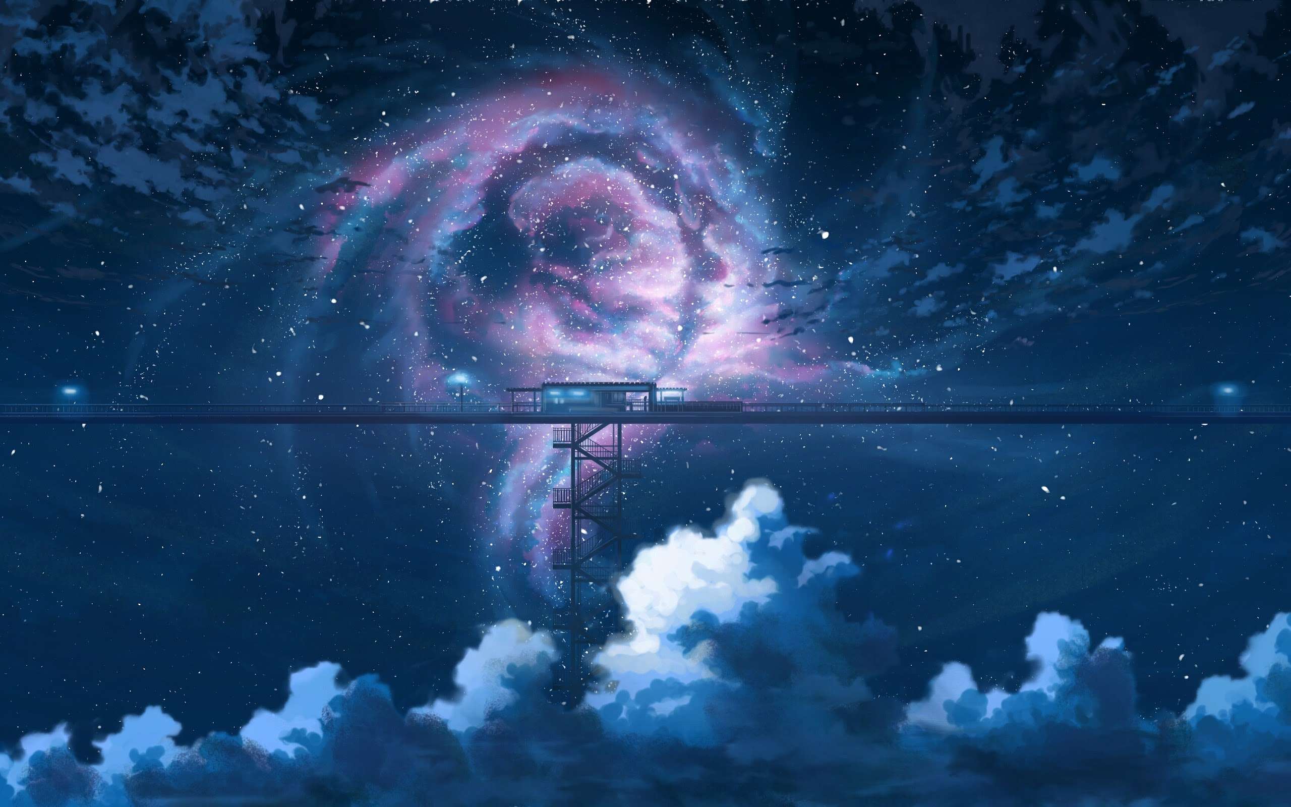 Anime Night Sky Wallpaper 4k