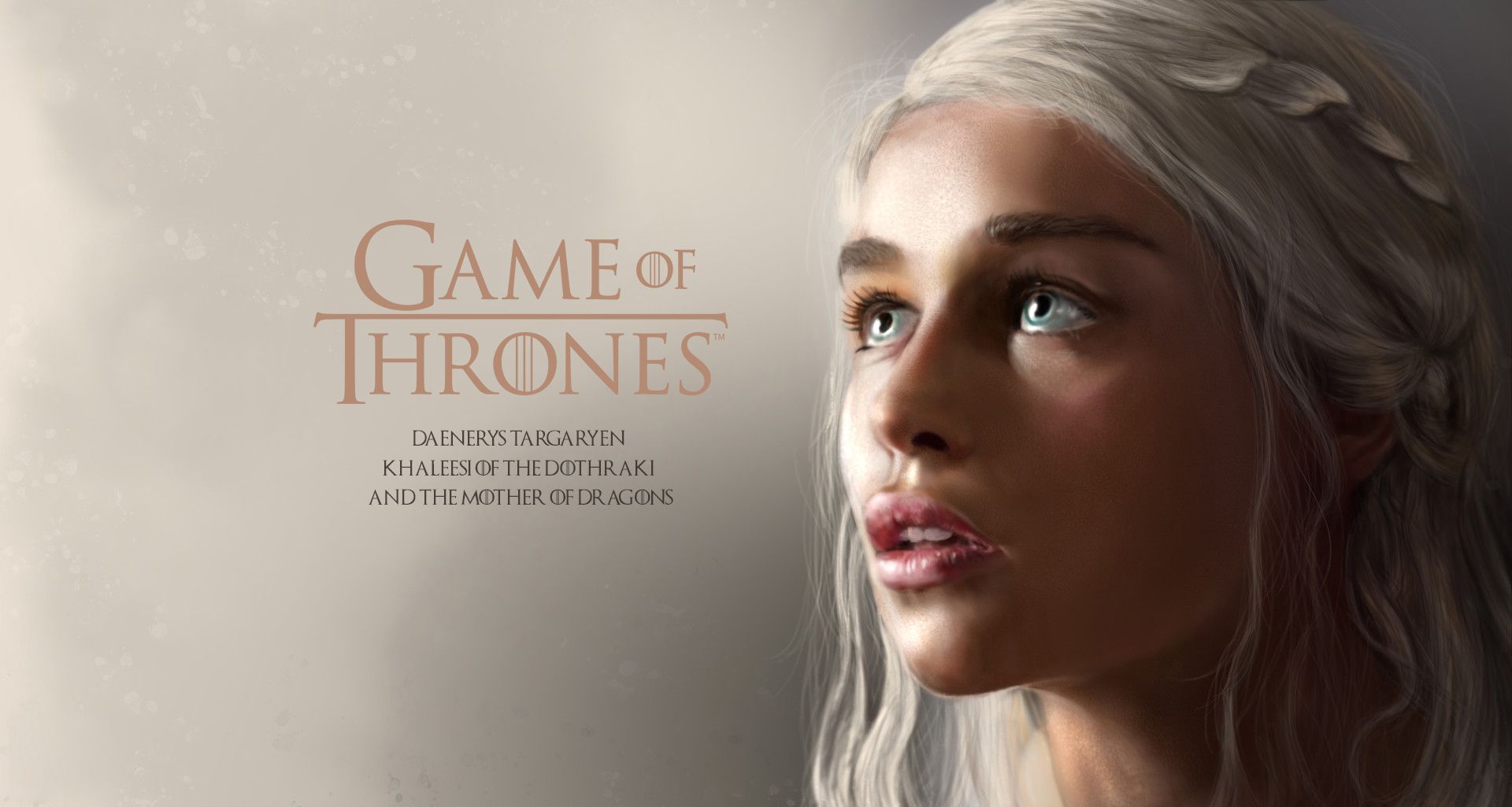 Wallpaper, Daenerys Targaryen, Emilia Clarke, Game of Thrones, digital art, mother of dragons, tv series, George R R Martin, HBO 1920x1025