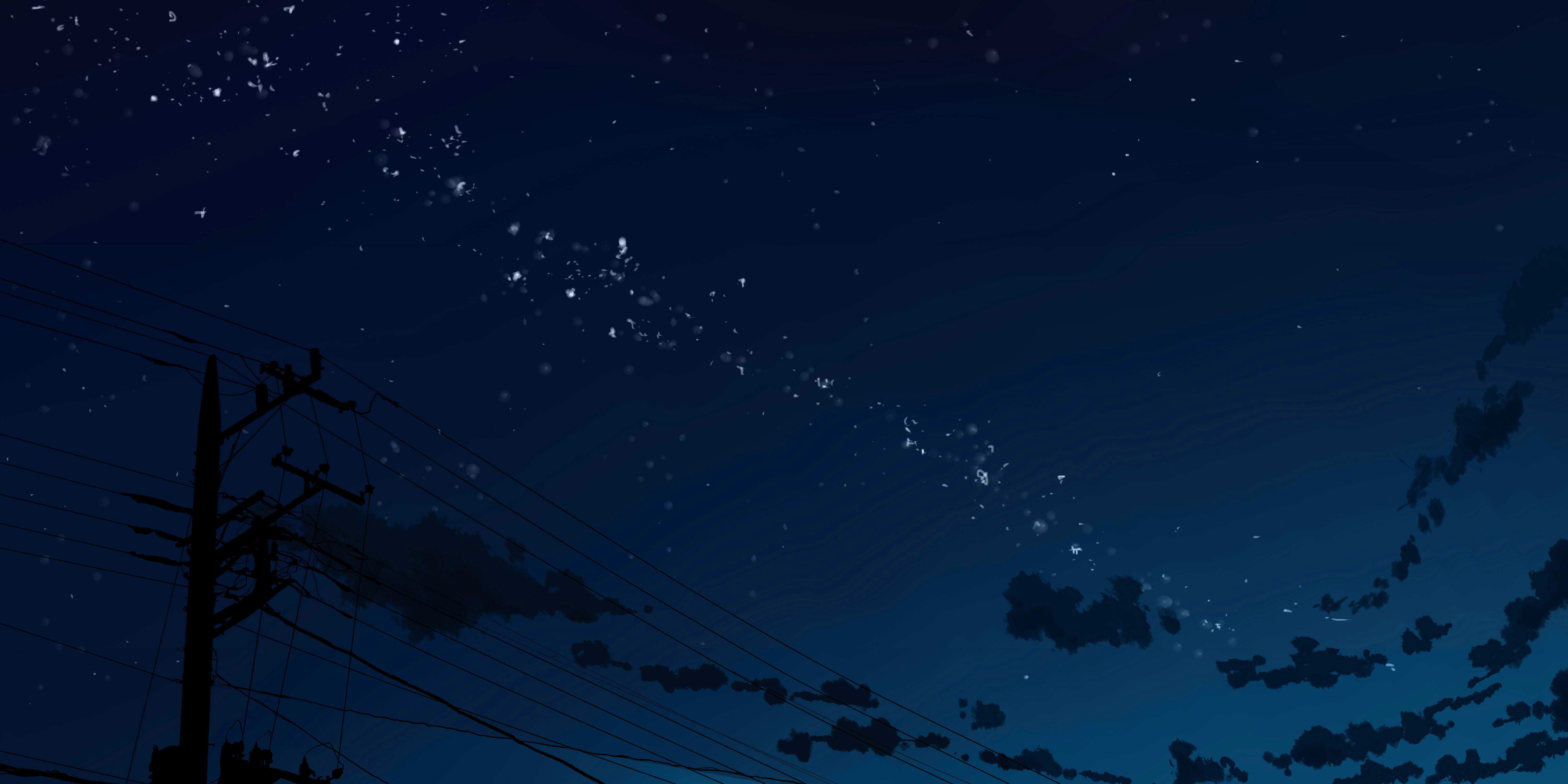 Solid Anime Night Sky Wallpaper HD Image