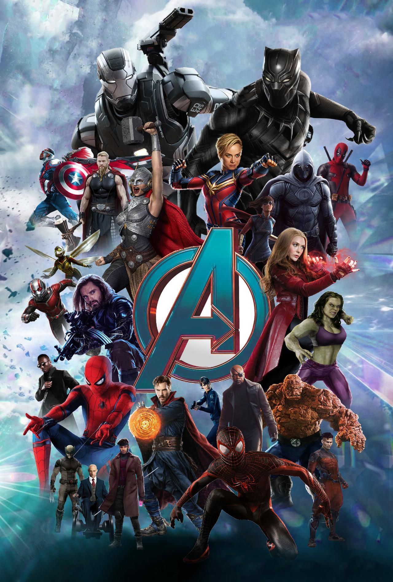 MCU Phase 5 Concept Poster By SUPER FRAME. Marvel Comics Wallpaper, Marvel Superhero Posters, Avengers Wallpaper