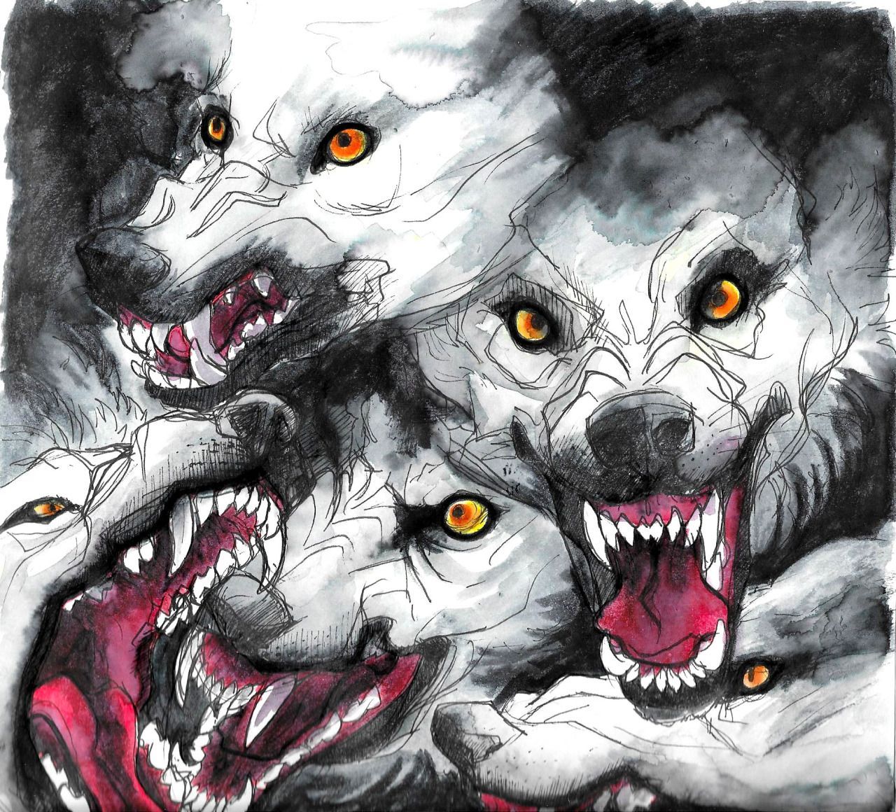 Angry Dogs” Tumblr. Motesart. Cute wolf drawings, Angry dog, Dog sketch