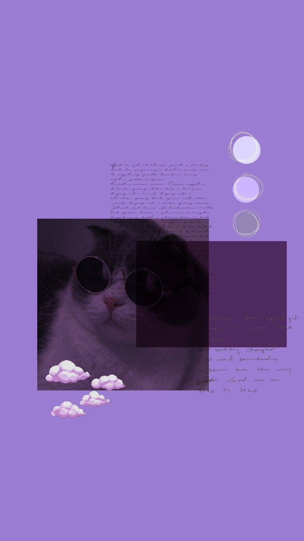 Cat purple wallpaper aesthetic. Terapi seni, Ungu pastel, Seni 2d