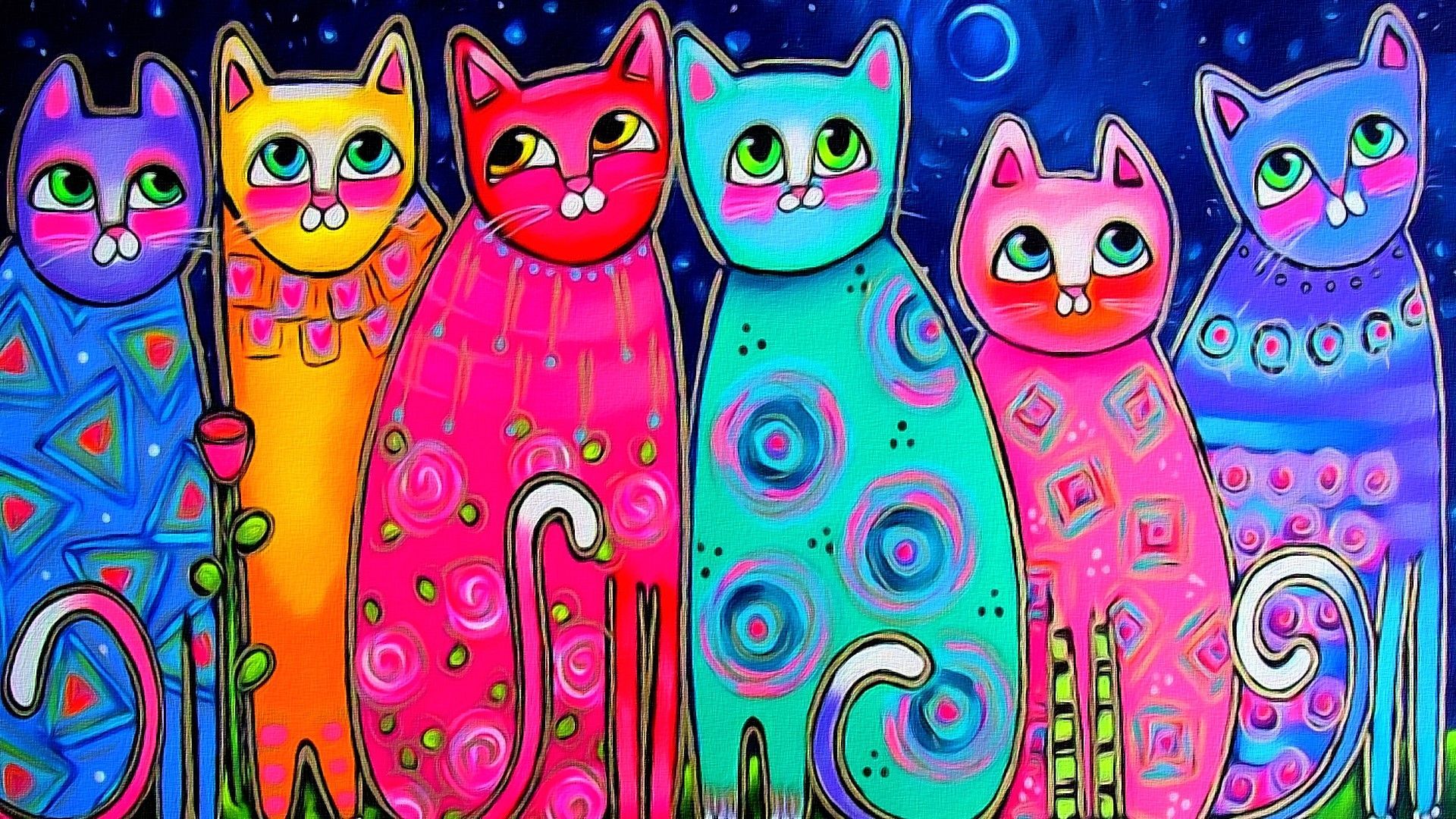 Colorful Cat Wallpaper Free Colorful Cat Background