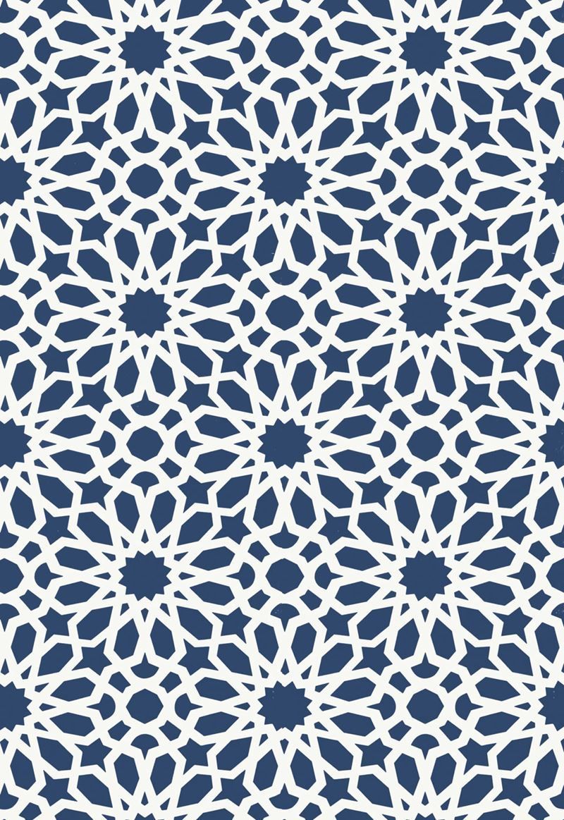 Agadir Screen Lapis by Schumacher Wallpaper. Schumacher wallpaper, Turkish pattern, Pattern wallpaper
