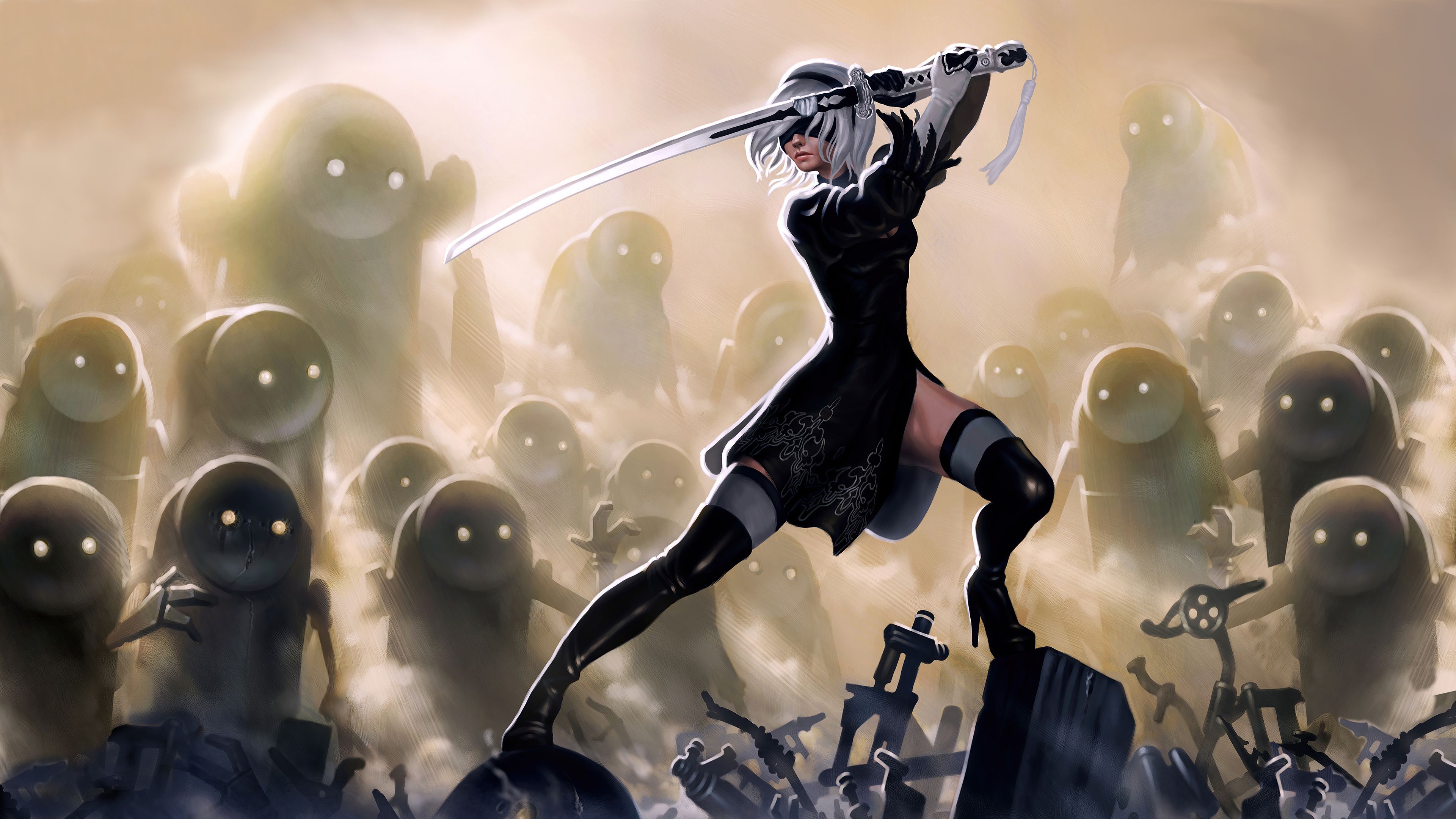 Nier Automata Warrior Art Nier Automata Warrior wallpaper, Nier Automata Warrior 4k wallpaper. Nier automata, Warriors wallpaper, Automata