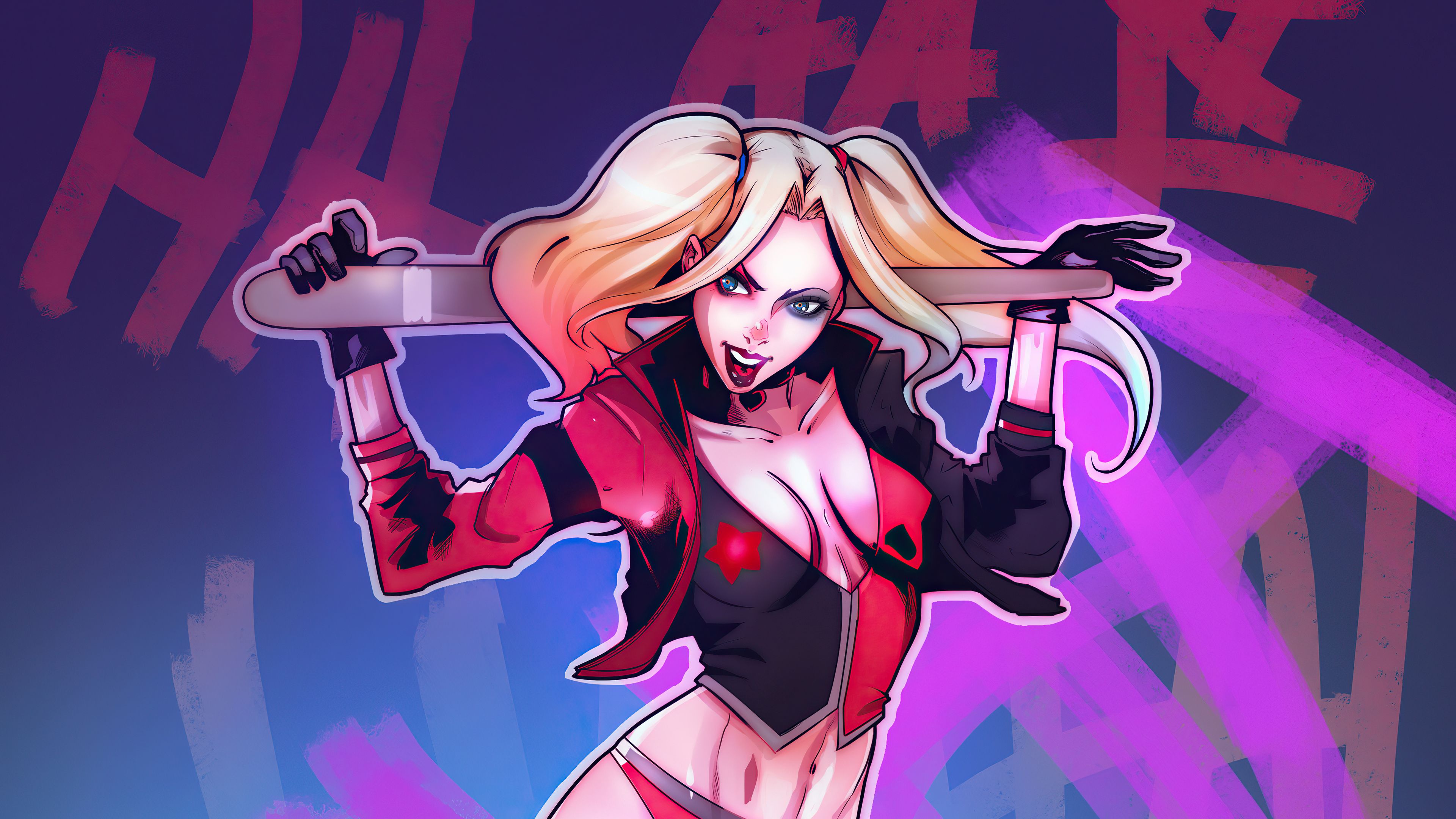 Harley Quinn With Base Bat Fan Art 4k, HD Superheroes, 4k Wallpaper, Image, Background, Photo and Picture