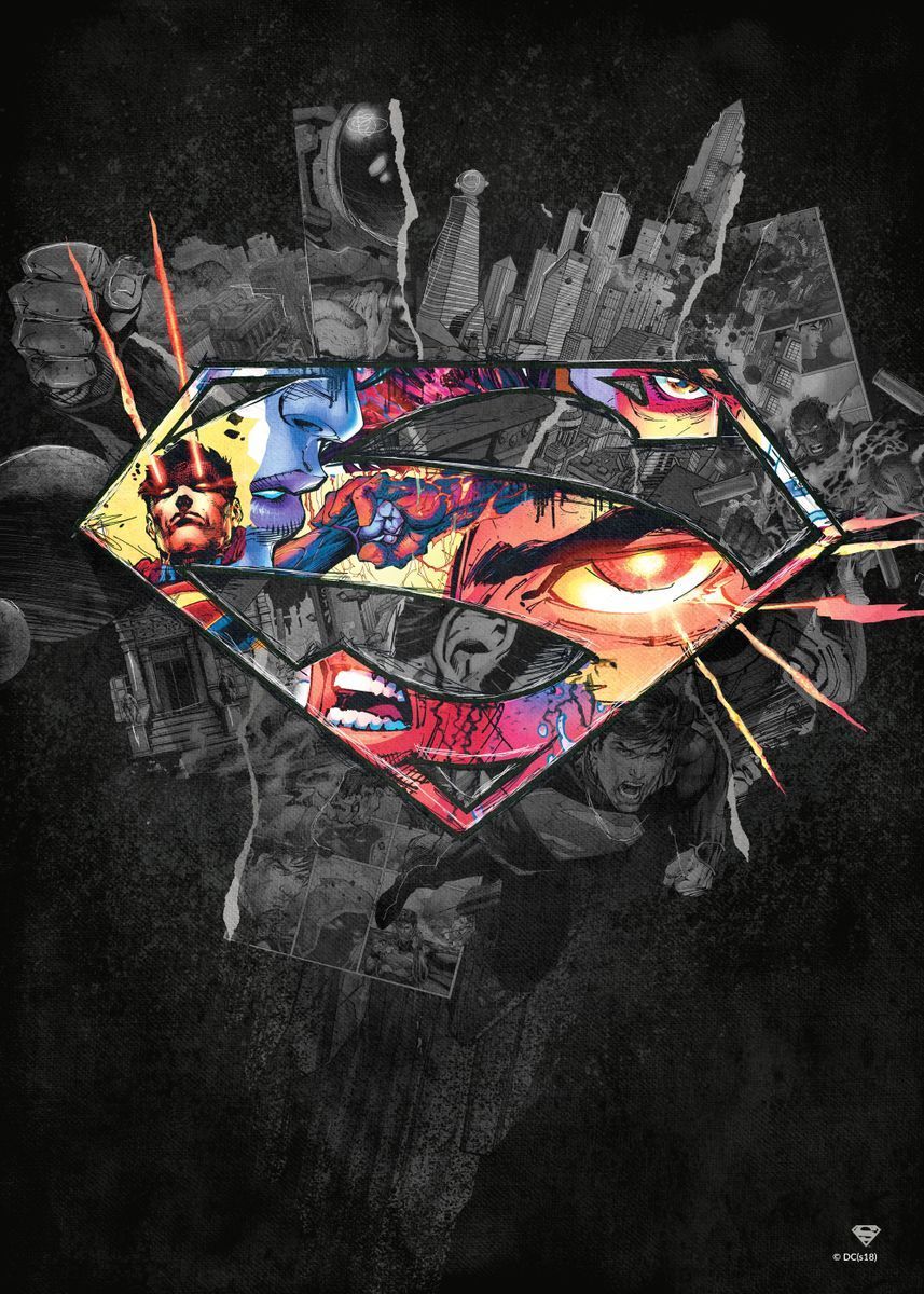 Doomed' Metal Poster Print Comics. Displate. Superman wallpaper logo, Superman wallpaper, Superman art