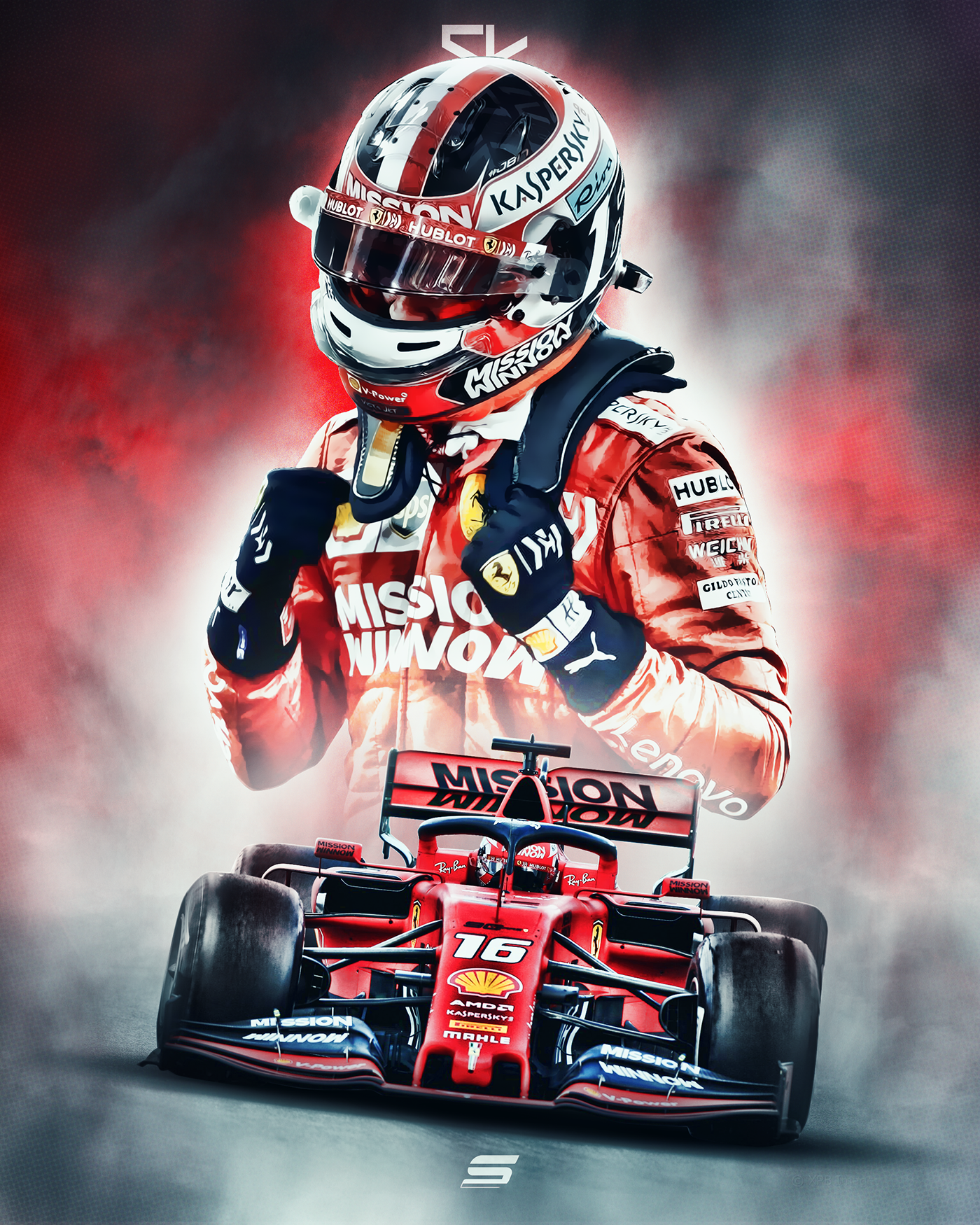 Charles Leclerc phone wallpaper made