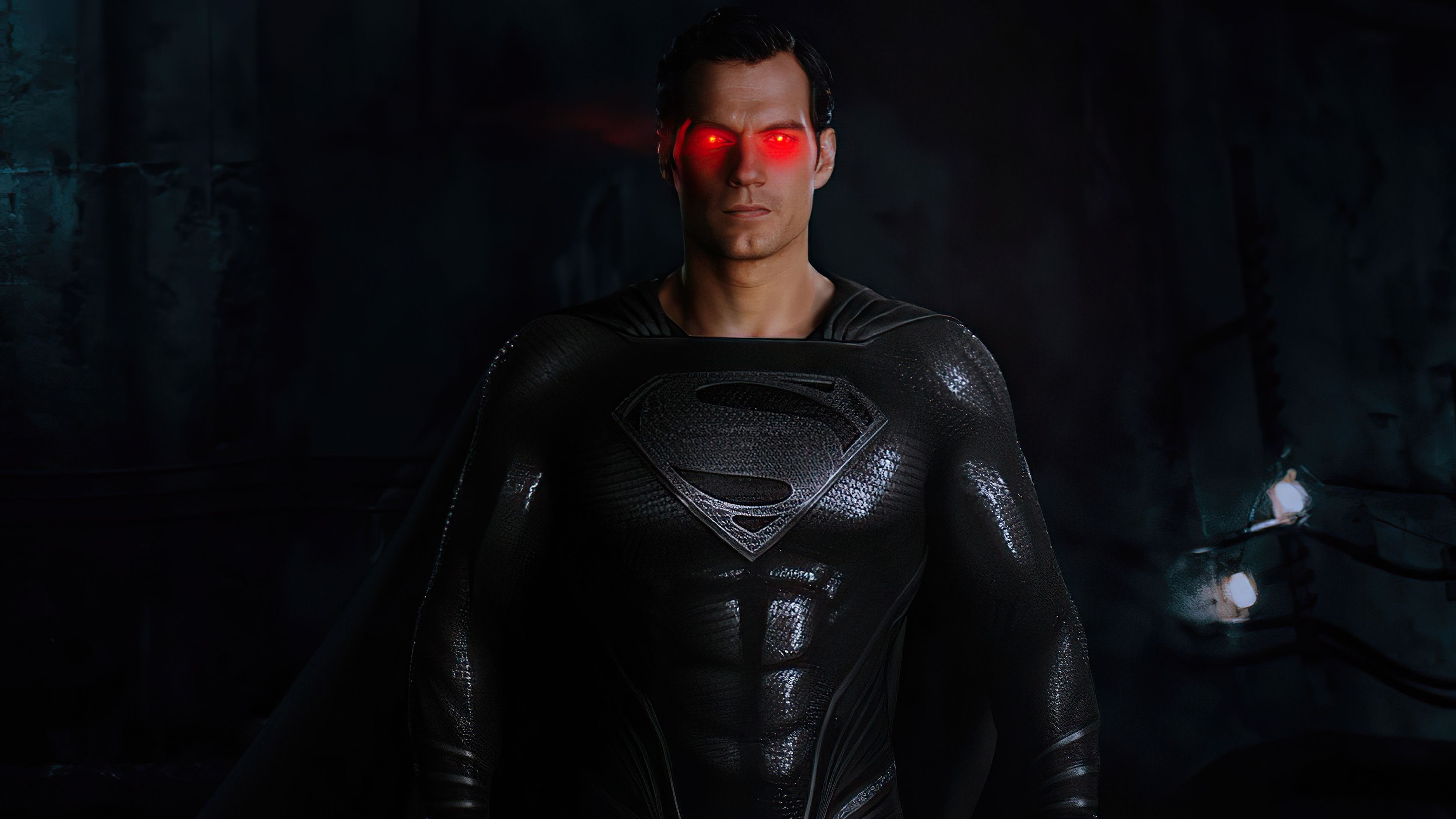 Black Suit Superman Red Glowing Eyes 4k 1366x768 Resolution HD 4k Wallpaper, Image, Background, Photo and Picture