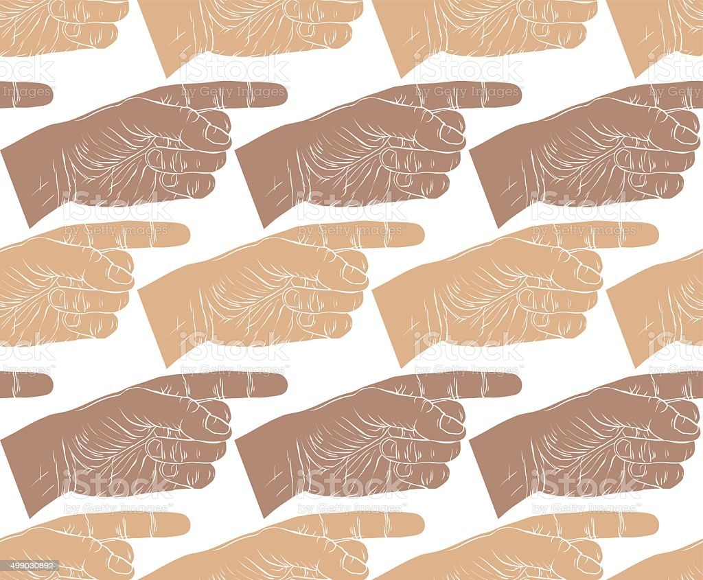 Finger Pointing Hands Seamless Pattern Vector Background Stock Illustration Image Now
