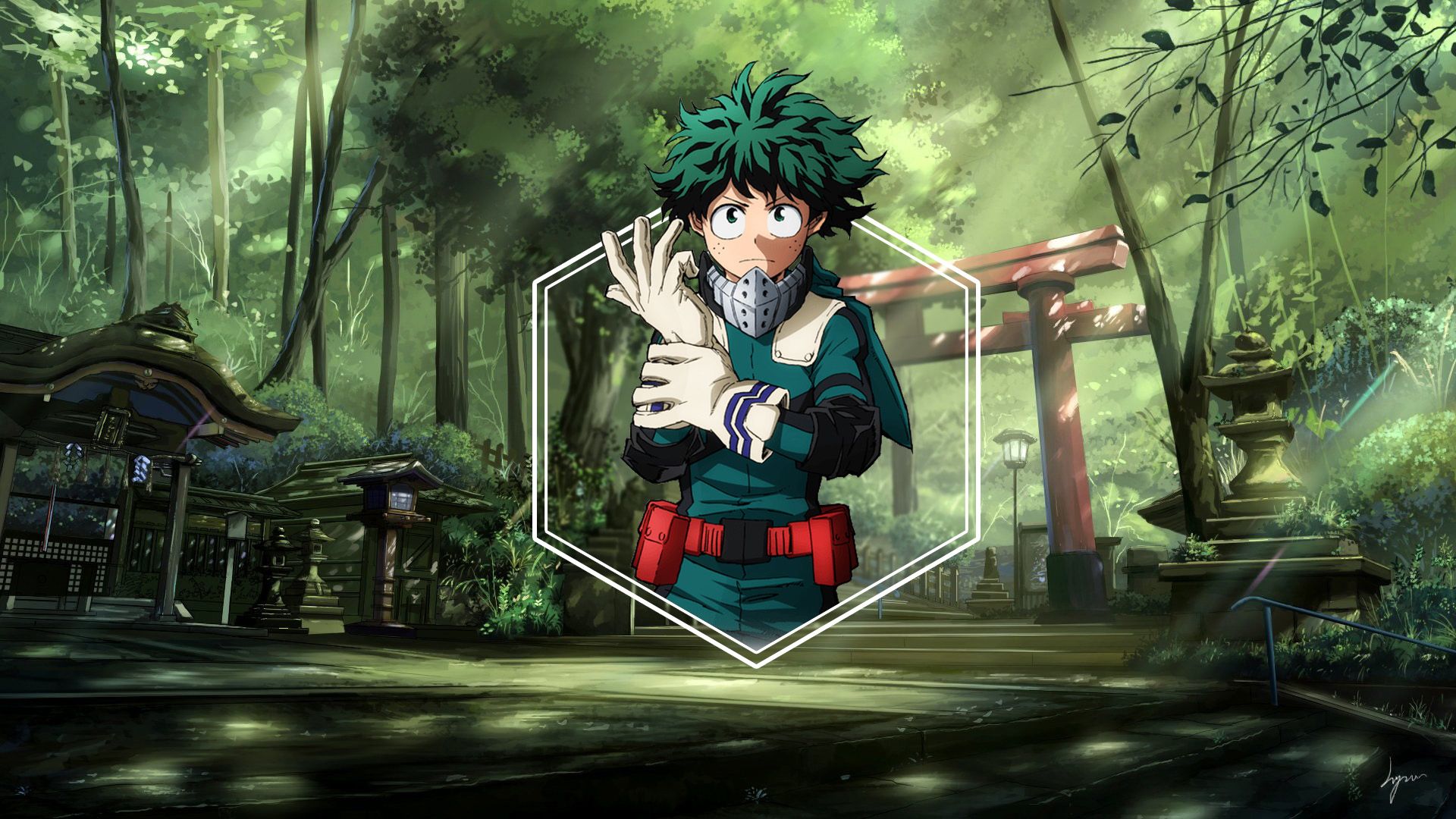 Wallpaper, anime boys, anime landscape, anime man, Midoriya Izuku, Izuku Midoriya, Boku no Hero Academia, deku 1920x1080
