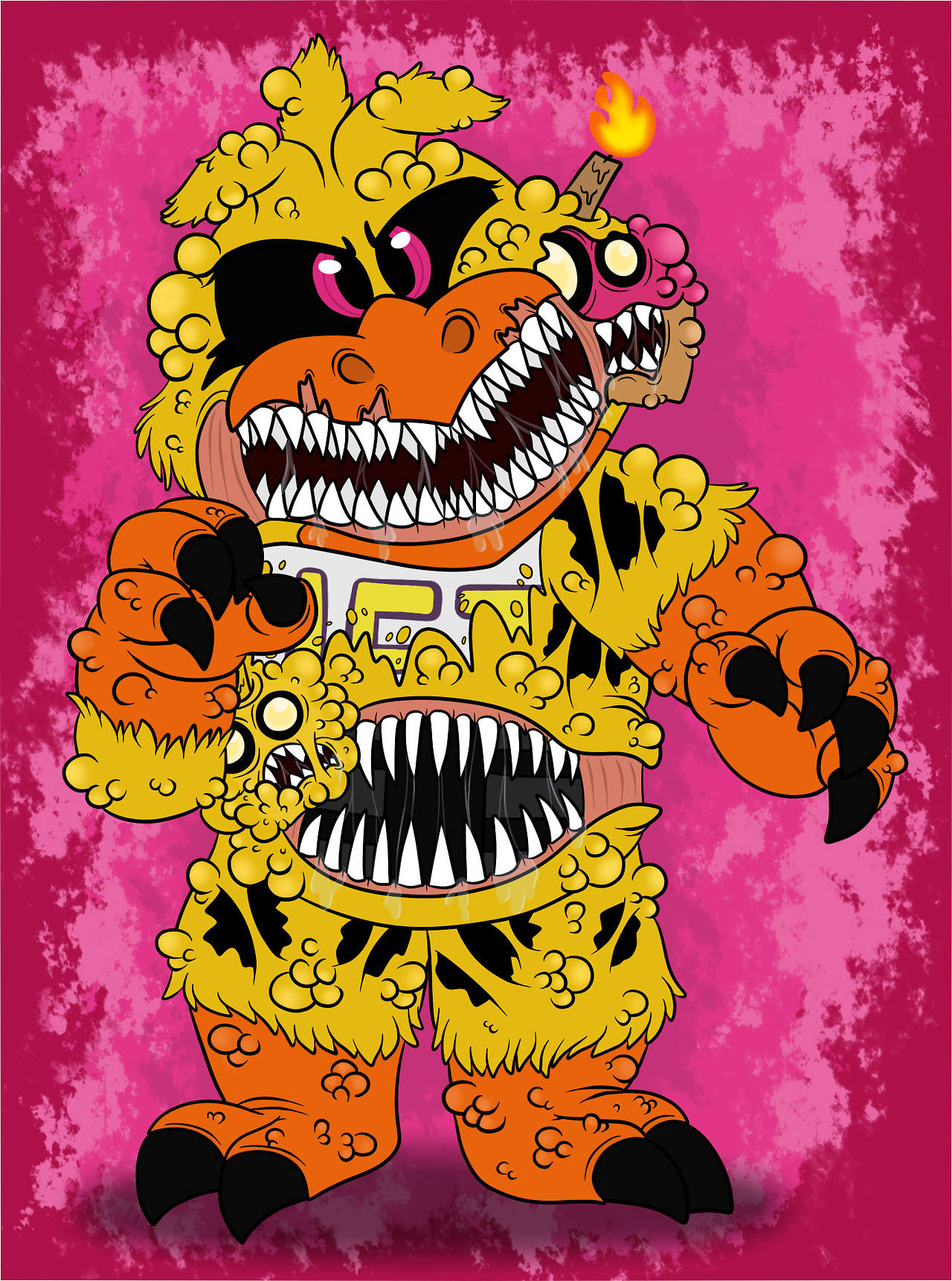 rustywolf14: “ To quote myself on Twitter, Twisted Chica is here, and she's a horrifying beauty Based on the Twisted Chica Funko. Fnaf, Freddy s, Comic book cover