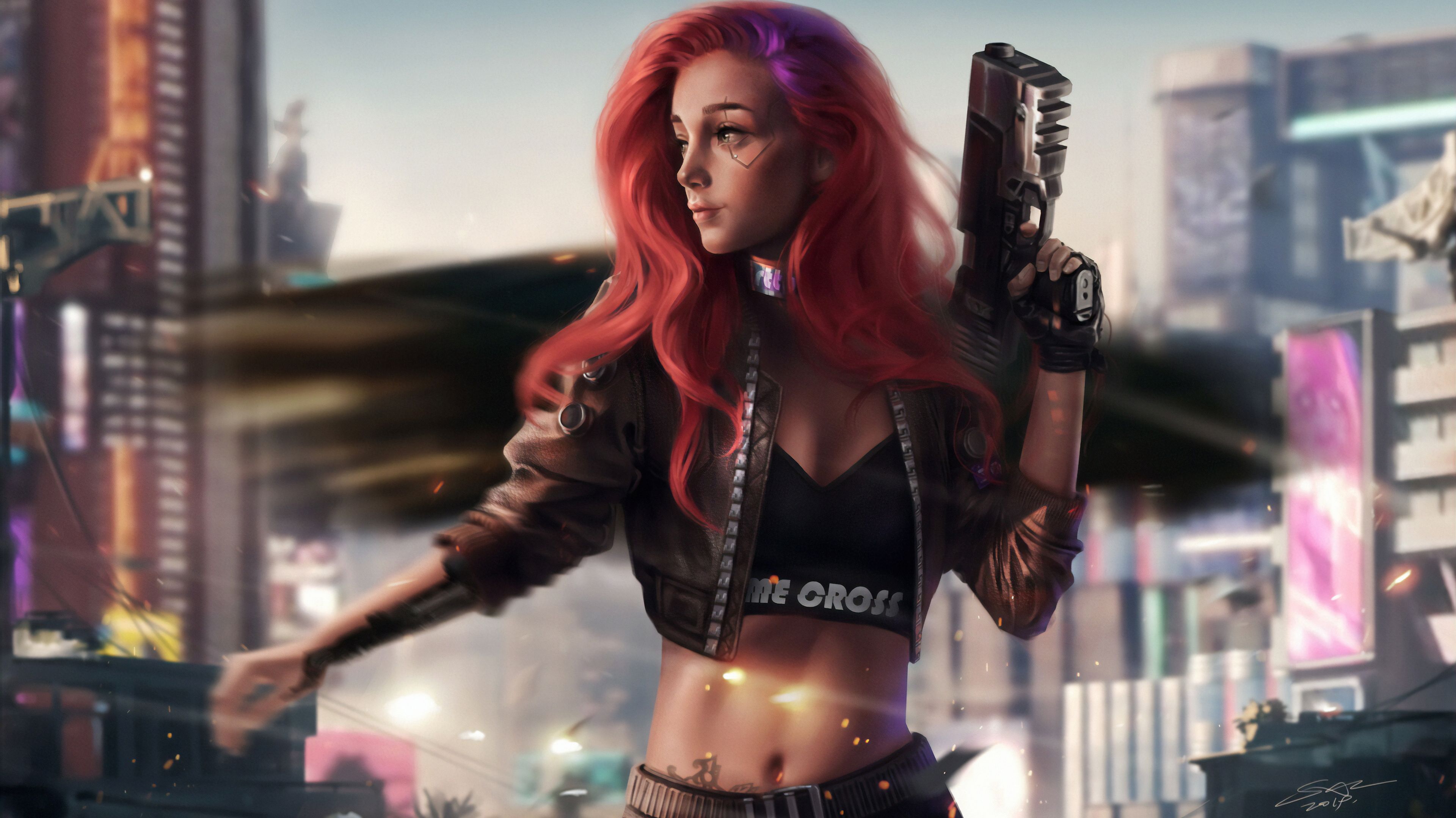 Cyberpunk 2077 Female V 4K Wallpaper #3.1542