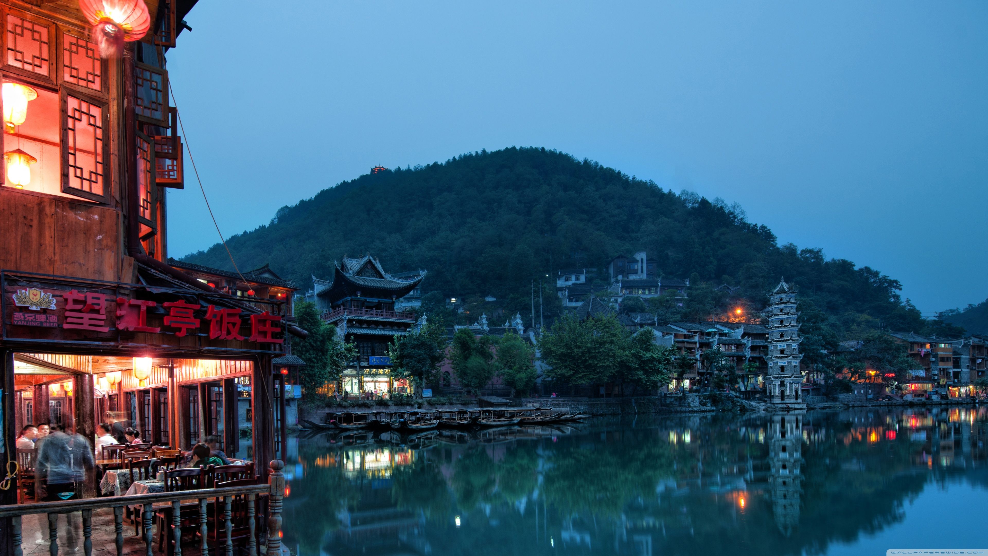 Chinese Town Ultra HD Desktop Background Wallpaper for: Multi Display, Dual Monitor, Tablet