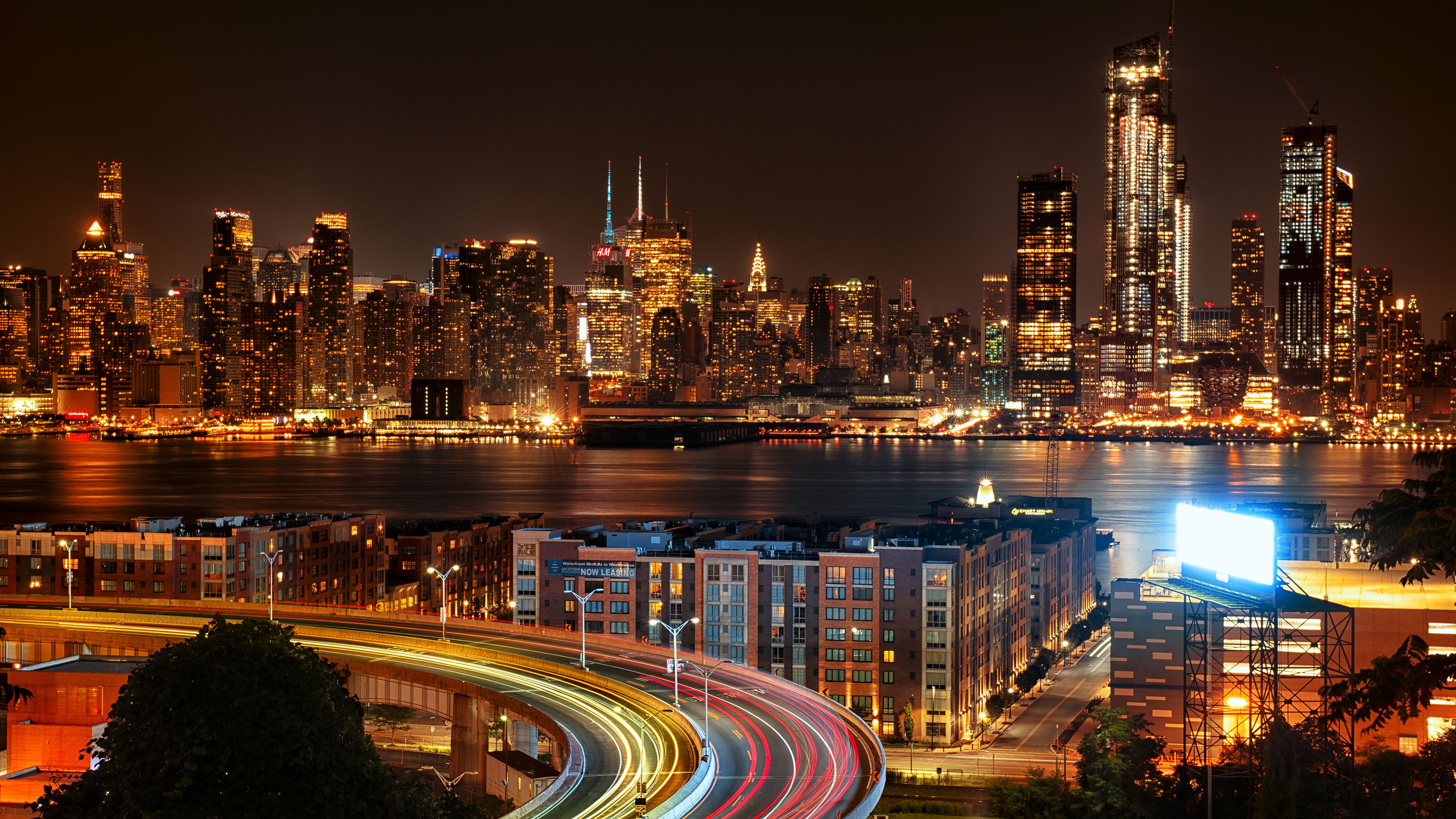 Wallpaper 4k New York City View From New Jersey 4k At Night Wallpaper