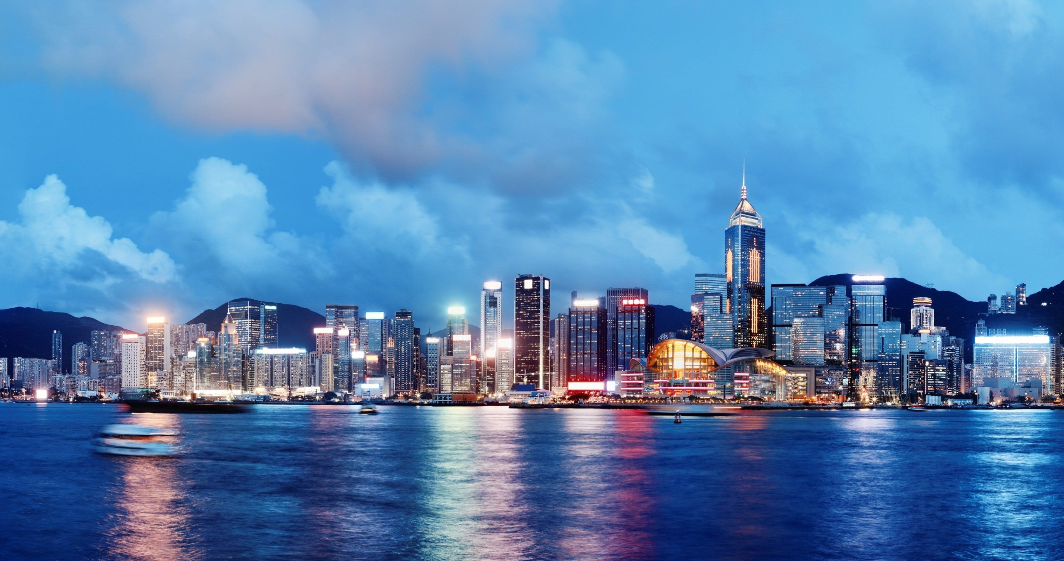 hong kong china city skyline 4k ultra HD wallpaper High quality walls