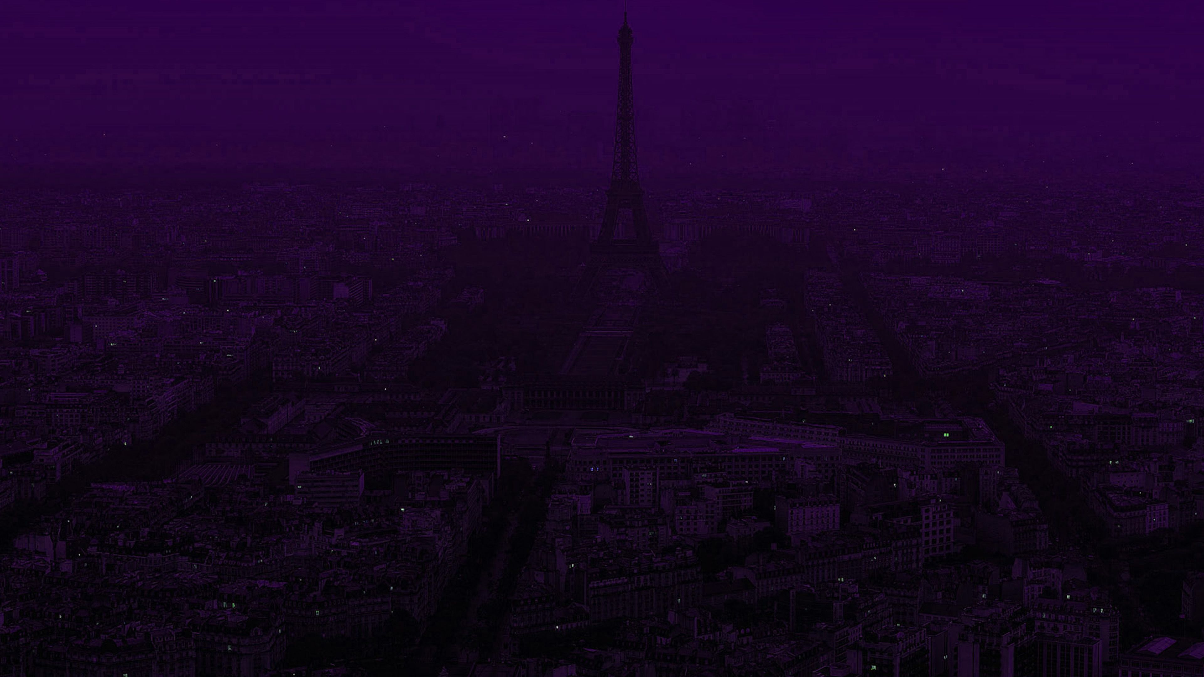 Paris Dark Purple City Illustration Art Wallpaper