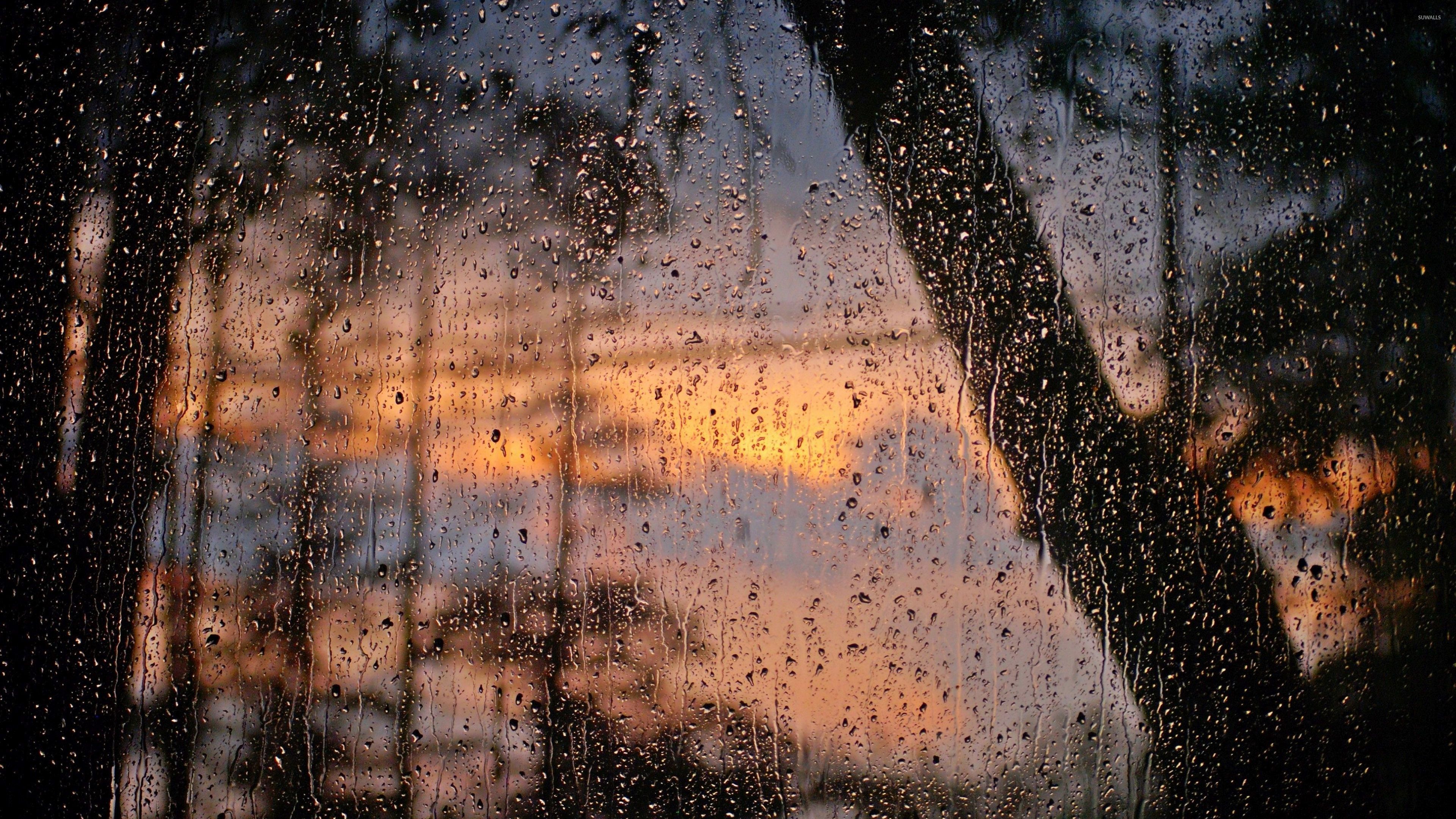 Raining Window Wallpaper