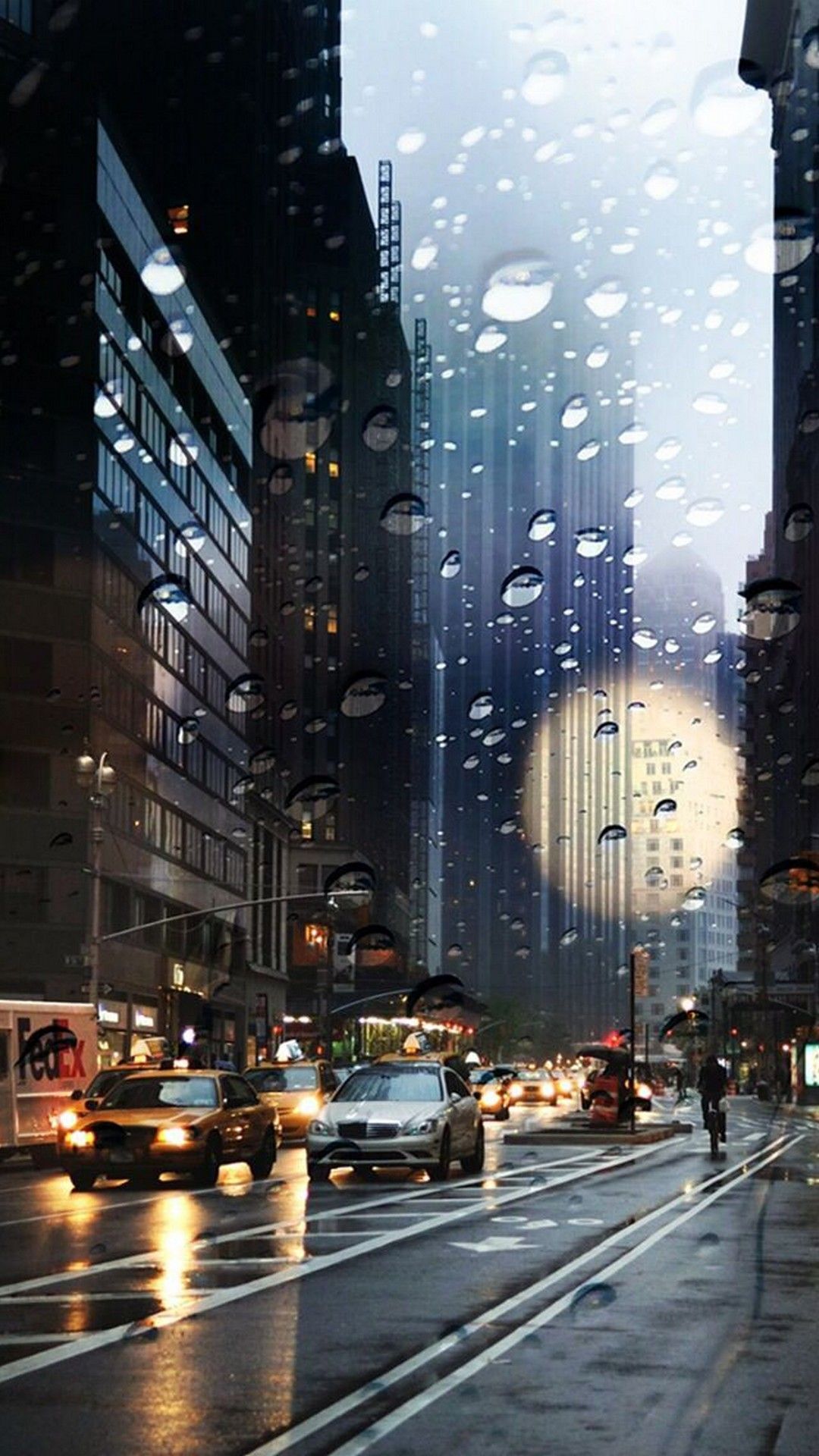 City Rain Wallpaper Free HD Wallpaper