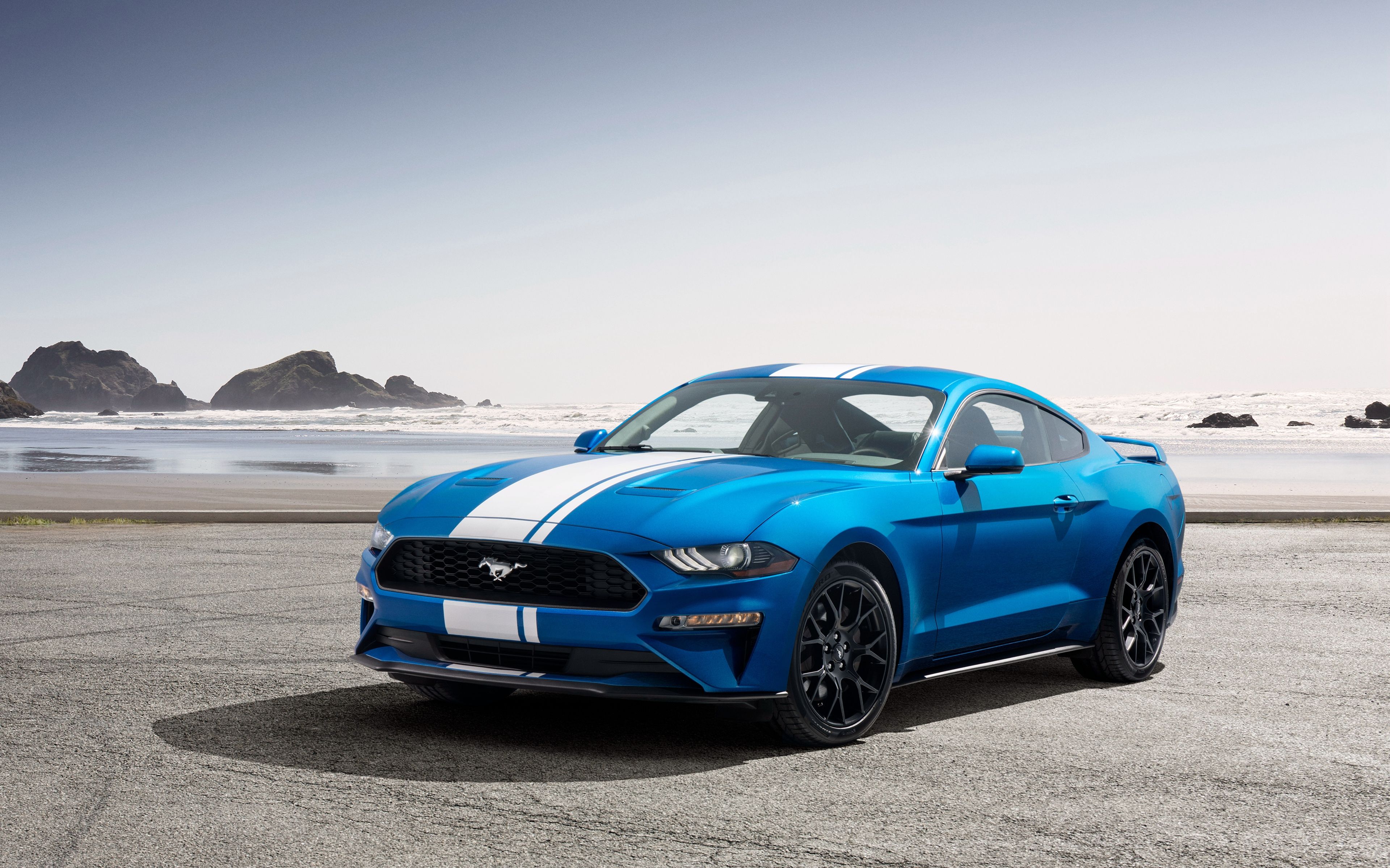 Wallpaper Muscle Cars, Blue, Ford Mustang