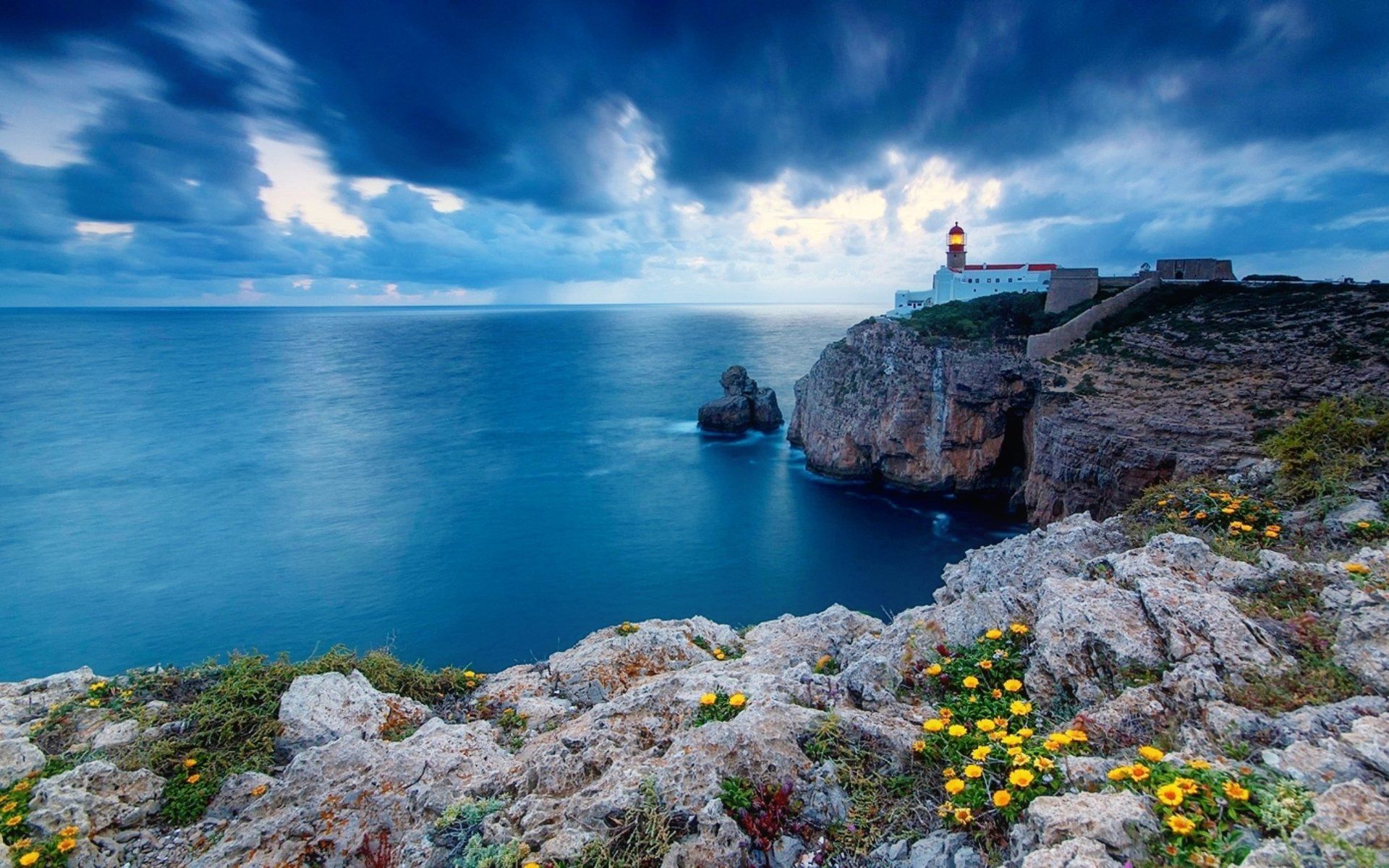 Man Made Lighthouse Coast Coastline Cliff Ocean Sea Horizon Wallpaper. Background image, Lighthouse, Photography gallery