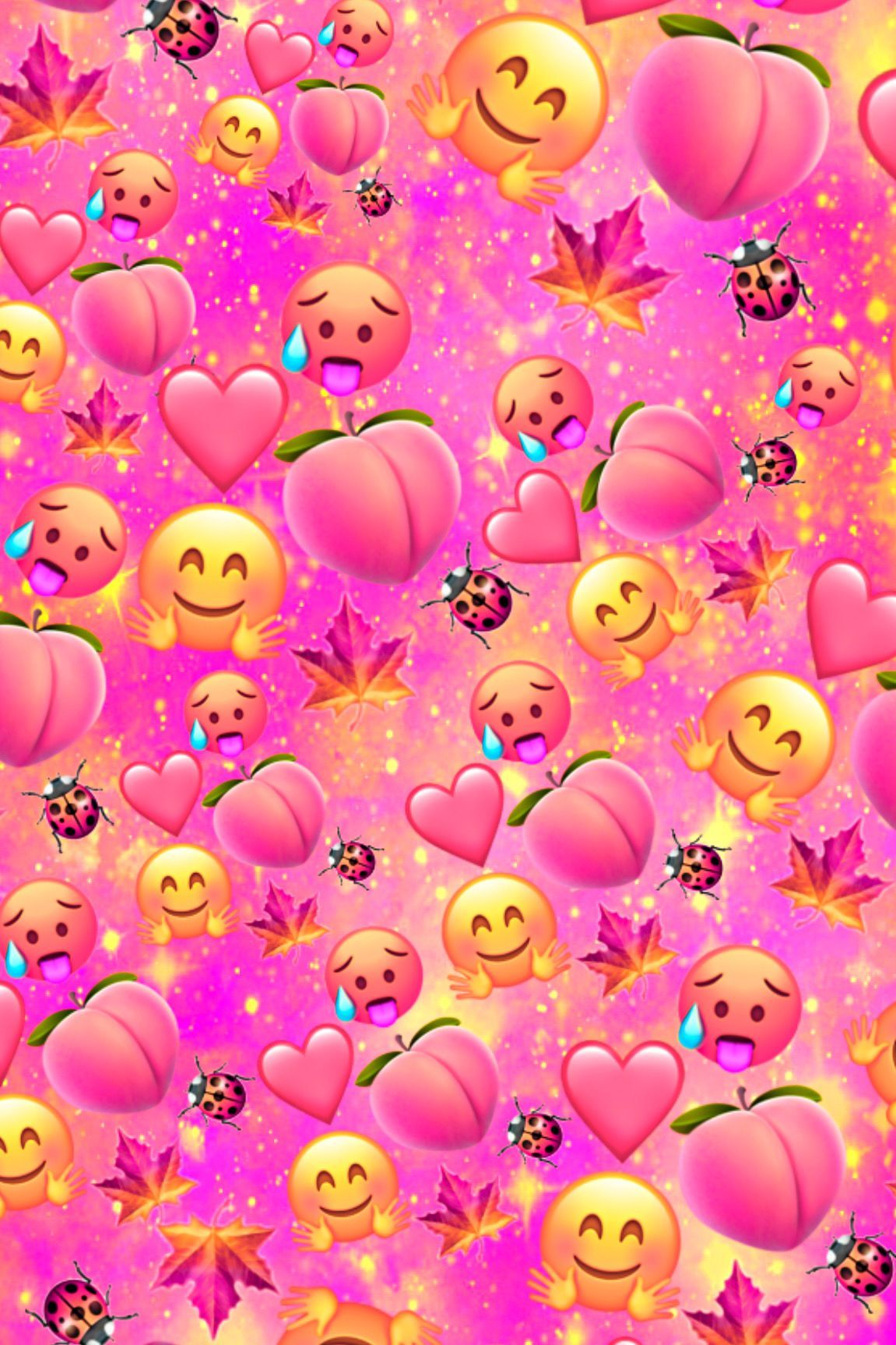Peach Emoji Galaxy Wallpaper. Emoji wallpaper iphone, Galaxy wallpaper, Cute patterns wallpaper
