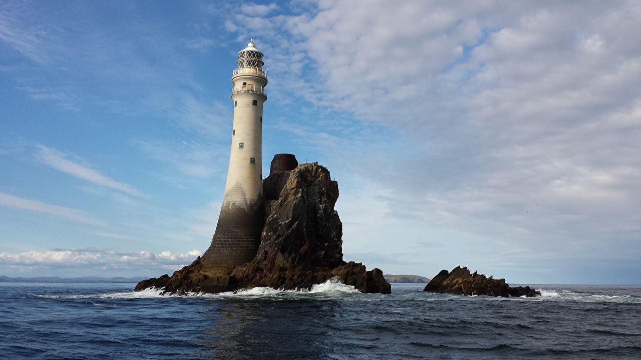 Picture Ireland Fastnet Rock Sea Cliff Nature Lighthouses Island
