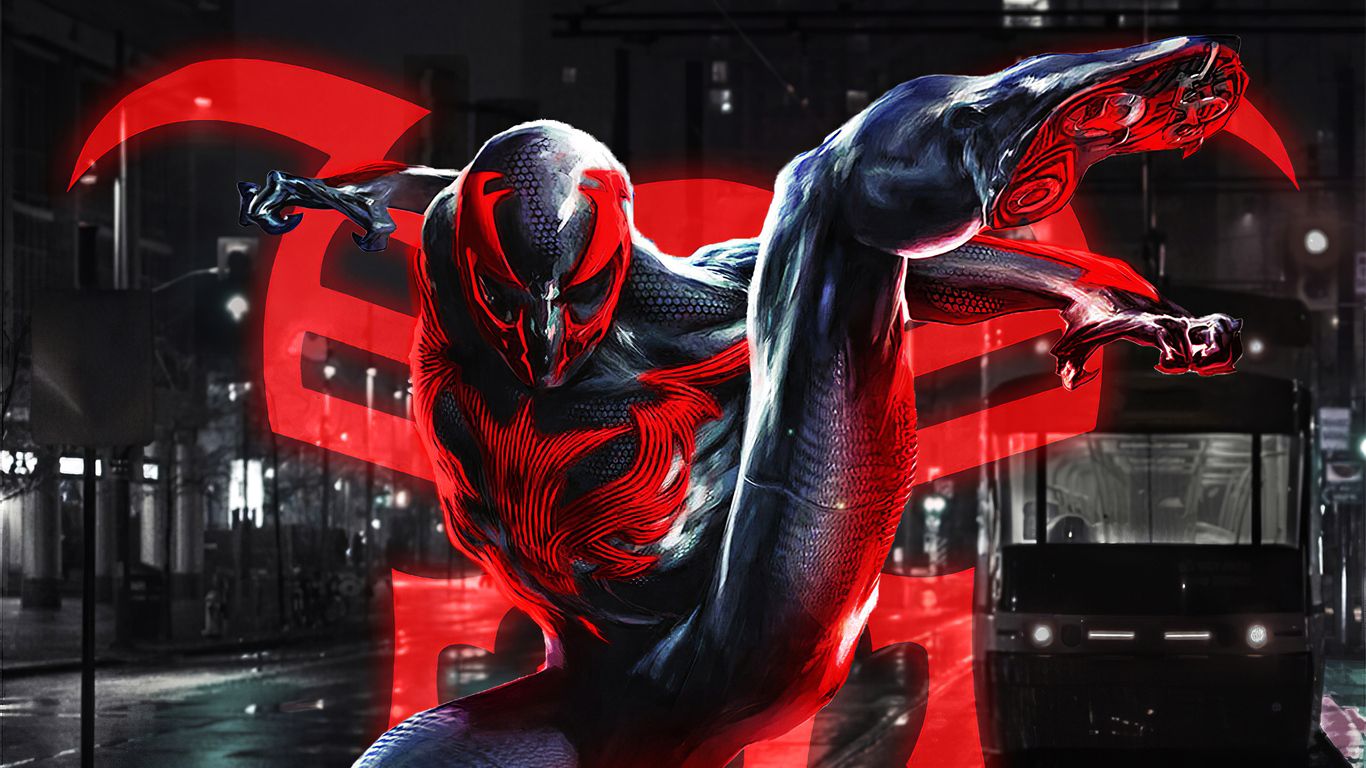 Spiderman 2099 Blue Neon 1366x768 Resolution HD 4k Wallpaper, Image, Background, Photo and Picture