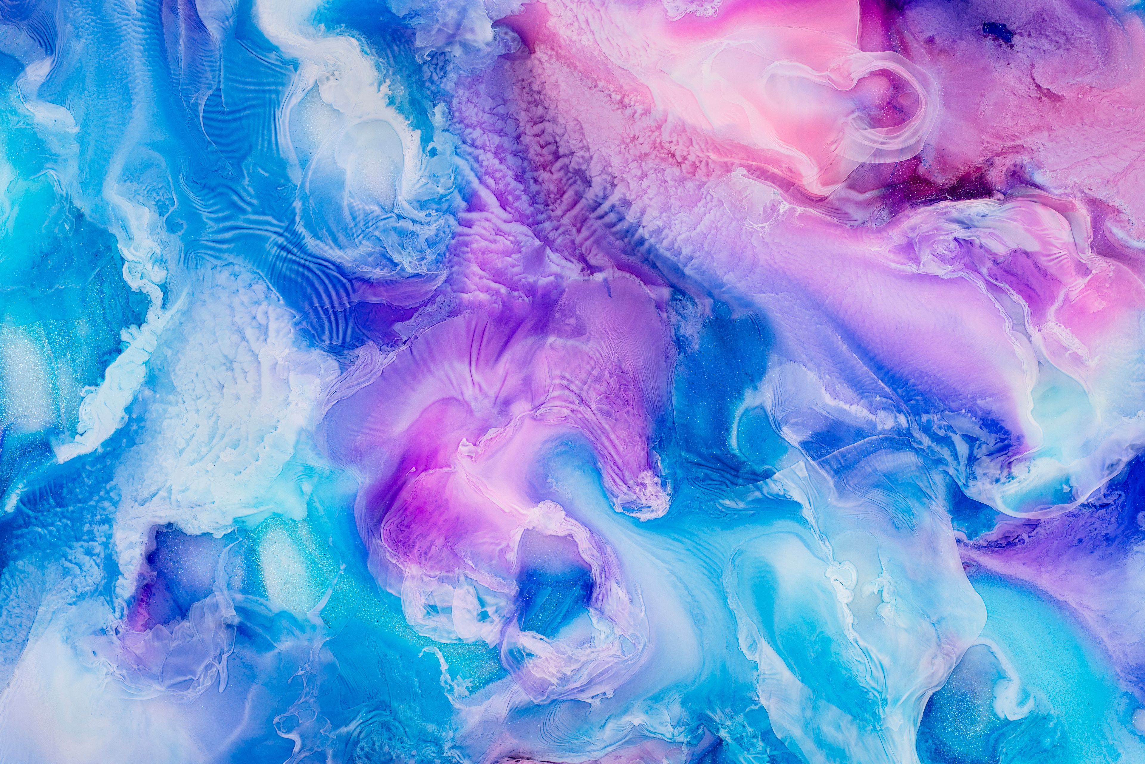 Liquid art Wallpaper 4K, Pearl ink, Colorful, Fluid