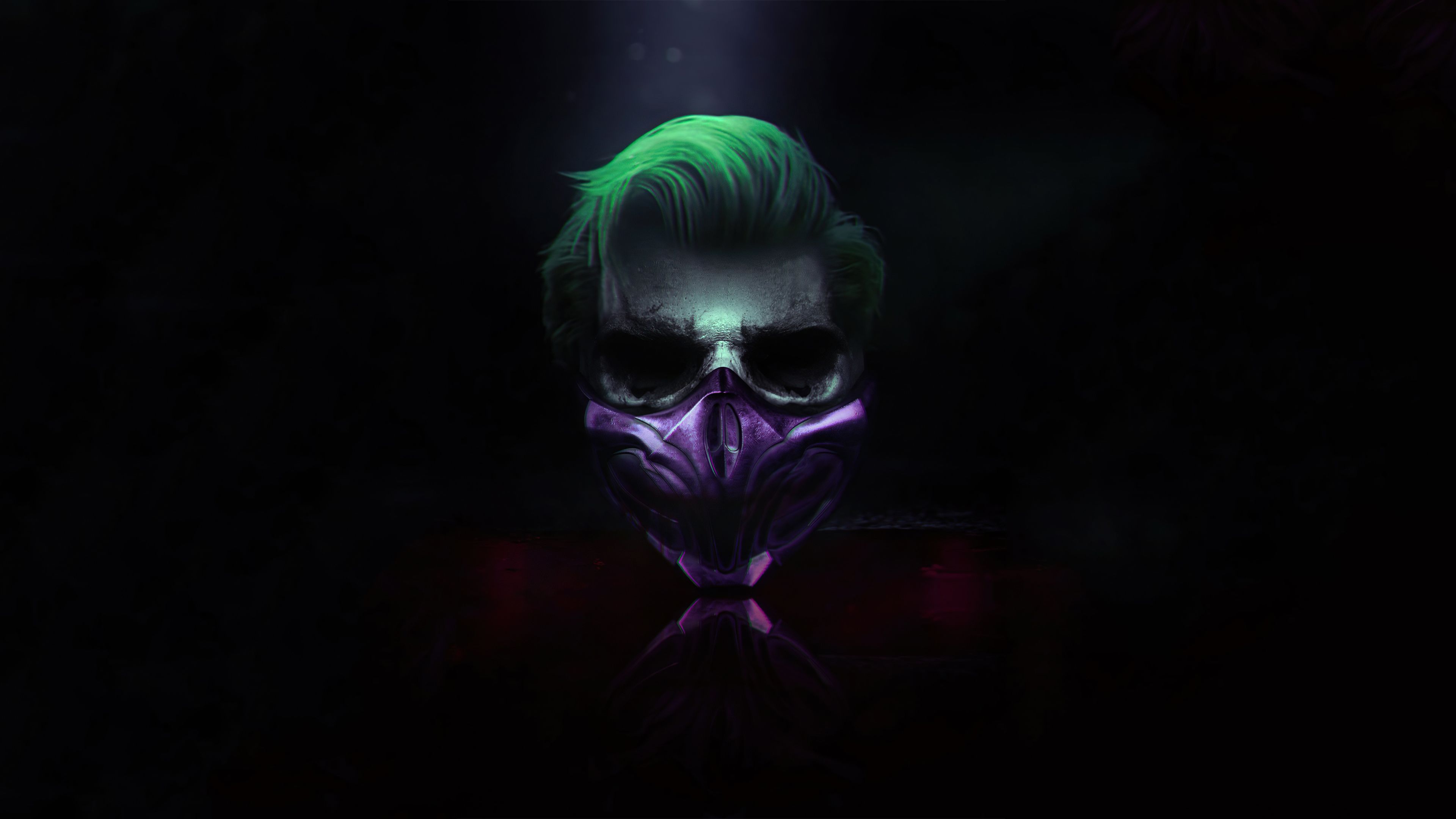 Joker 4K Wallpaper, Mask, Cyberpunk, Dark background, Graphics CGI