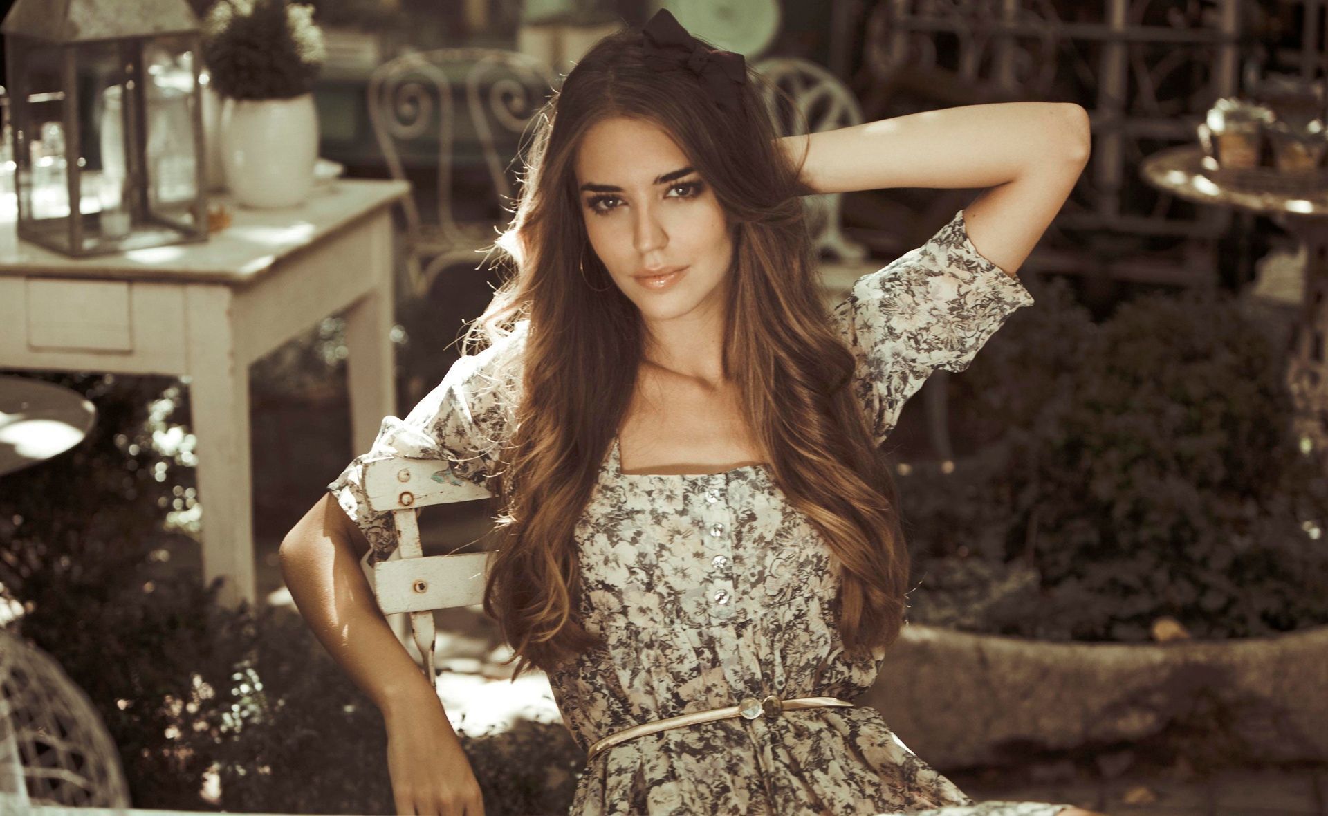 Women Clara Alonso Models Spain Spanish Black Dress HD Wallpaper Background Image