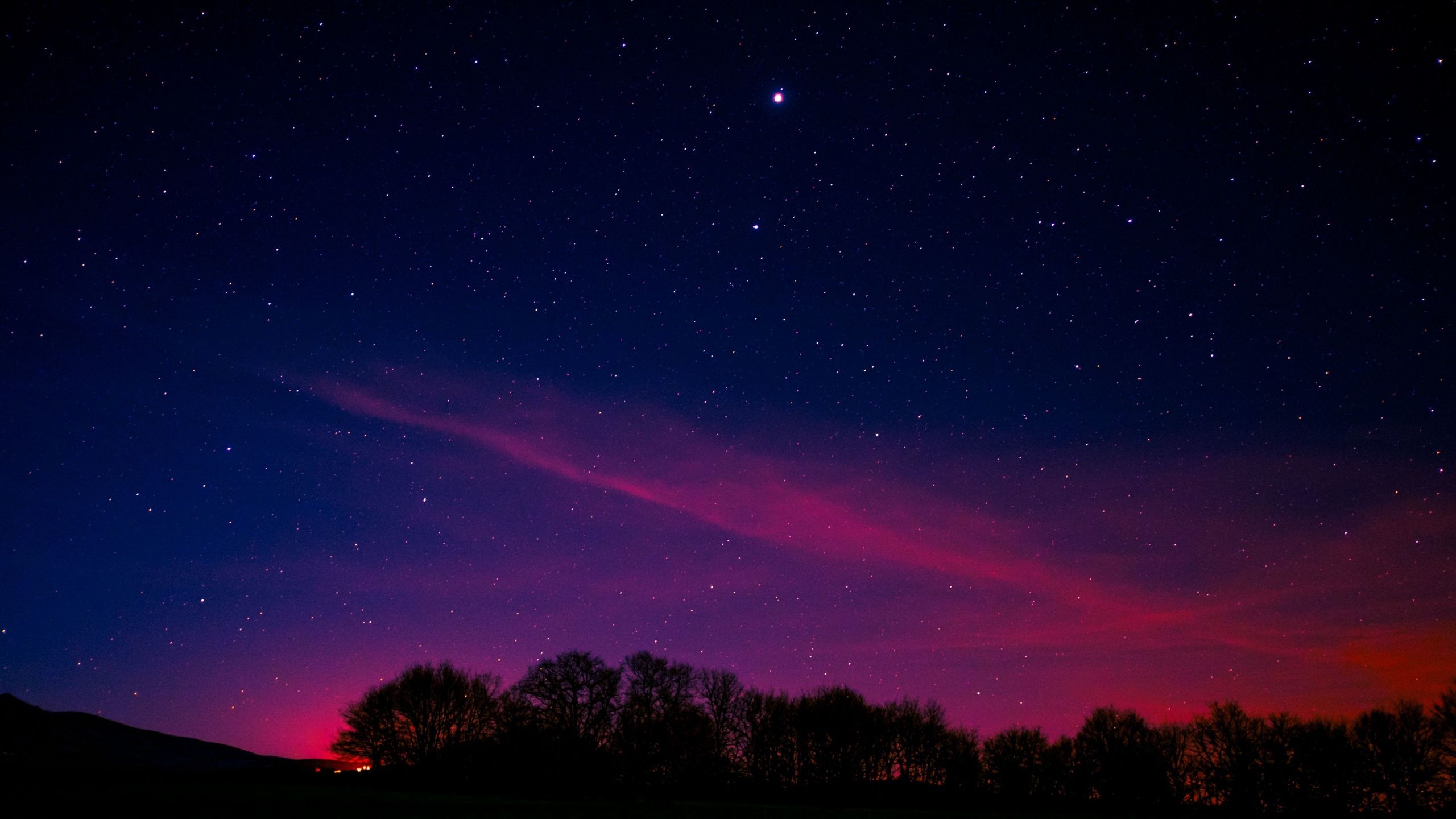 Pink and Purple Night Sky Background