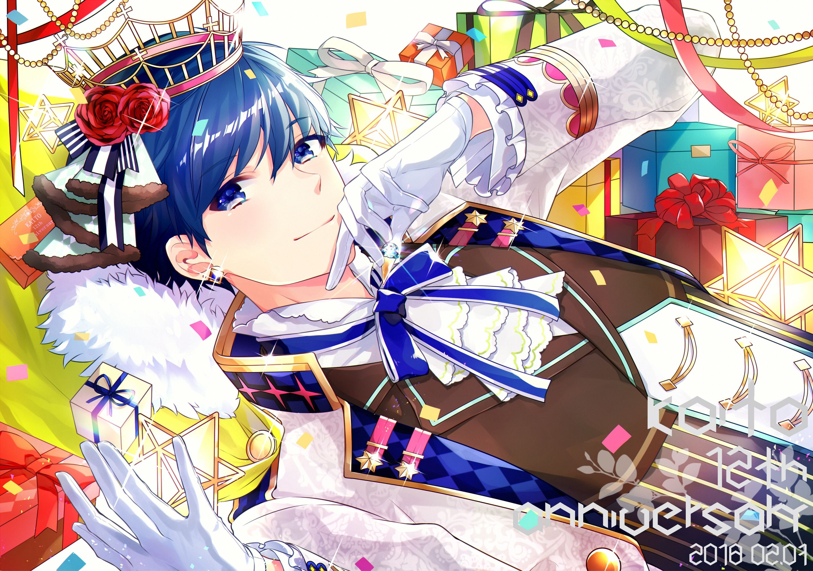 Wallpaper Kaito, Prince, Blue Hair, Gloves, Vocaloid, Anime Boy