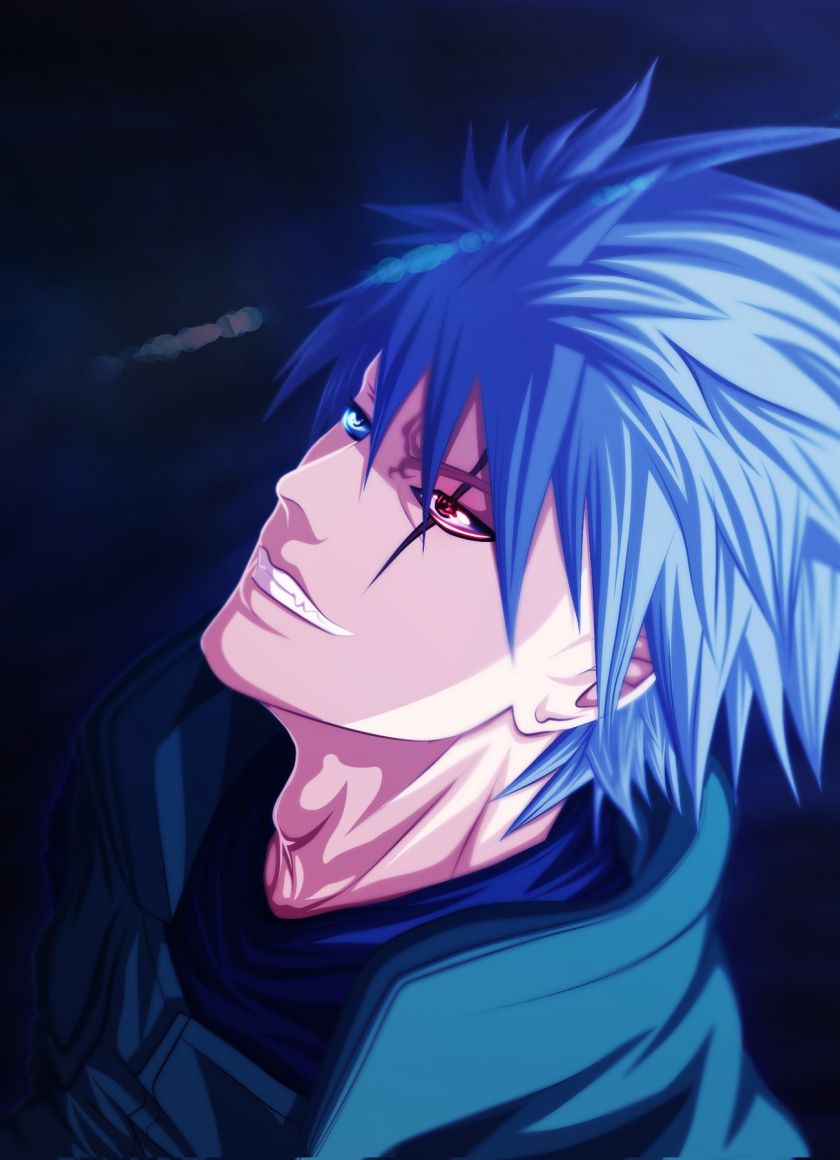 Download Kakashi Hatake, Nartuo, blue hair, anime boy, art wallpaper, 840x iPhone iPhone 4S, iPod touch